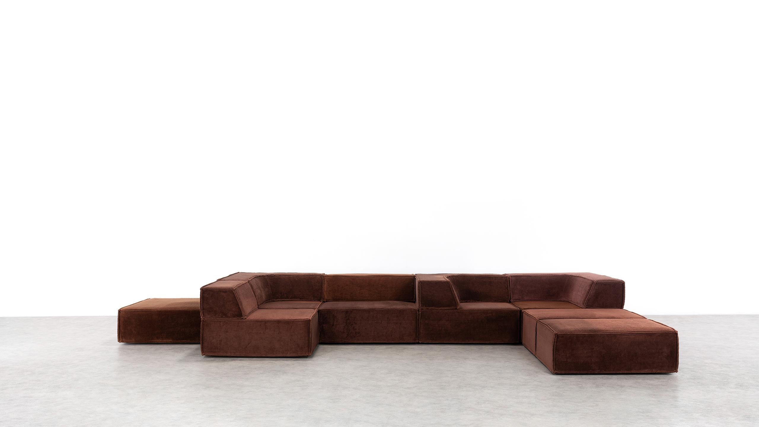 COR Trio Modular Sofa, Giant Landscape in Chocolate Brown, 1972 by Team Form AG In Good Condition In Munster, NRW
