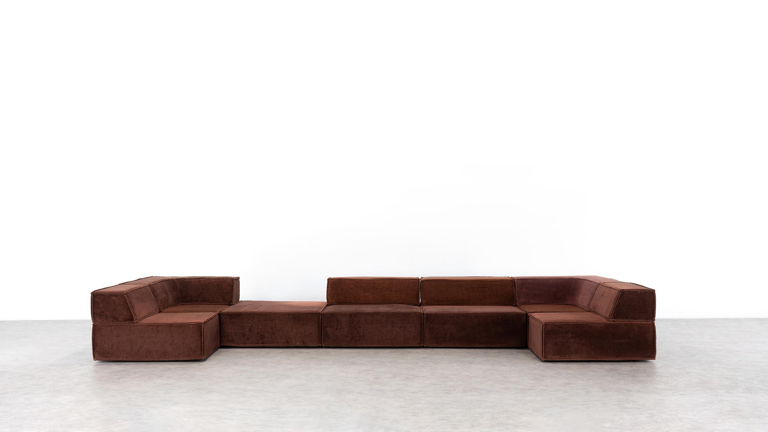 COR Trio Modular Sofa, Giant Landscape in Chocolate Brown, 1972 by Team Form AG 1