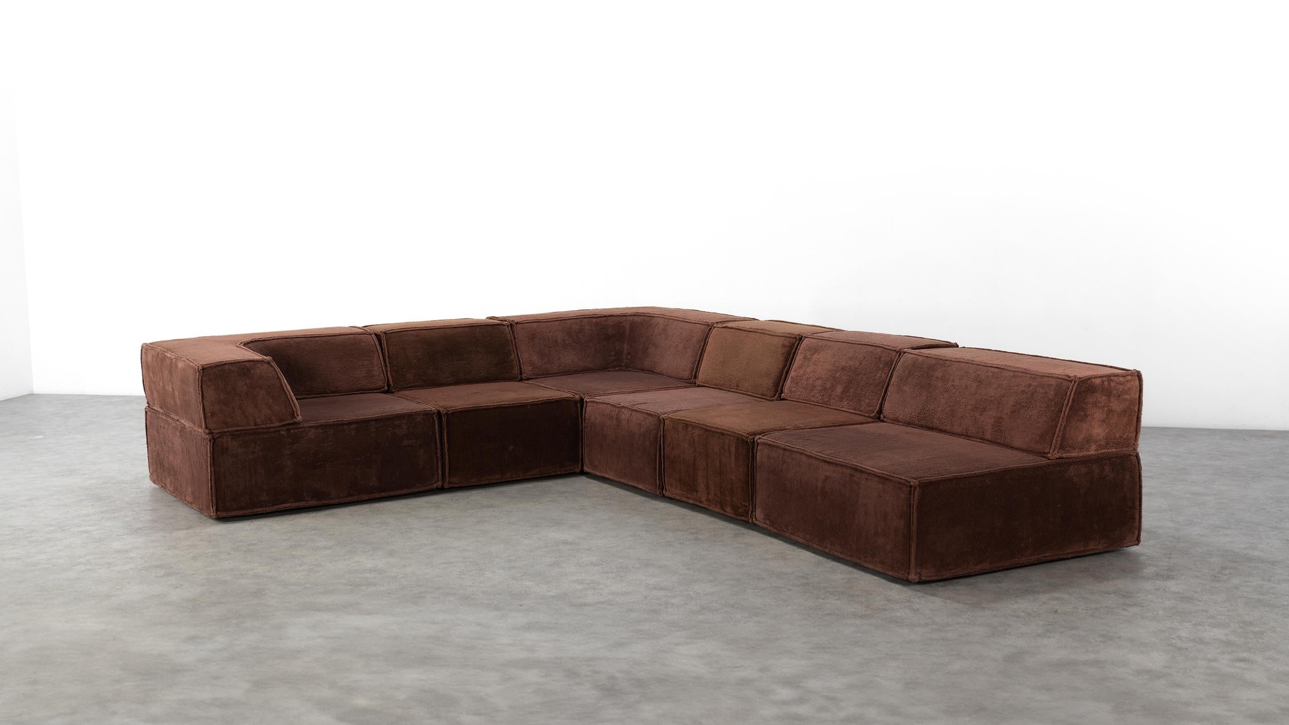 Cor Trio Modular Sofa Giant Landscape Brown Chocolate 1972 by Team Form AG For Sale 9