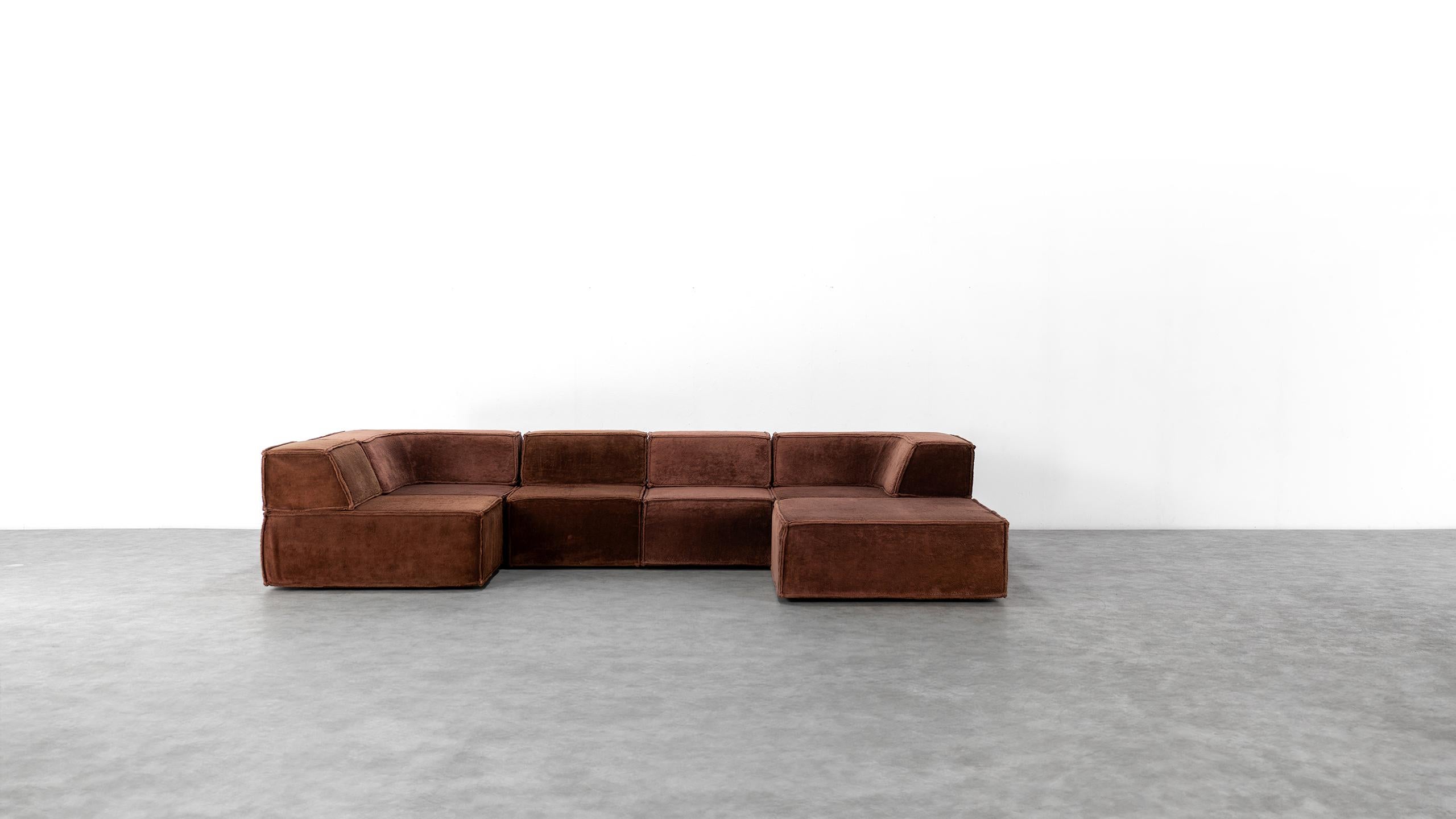Cor Trio Modular Sofa Giant Landscape Brown Chocolate 1972 by Team Form AG In Good Condition For Sale In Munster, NRW