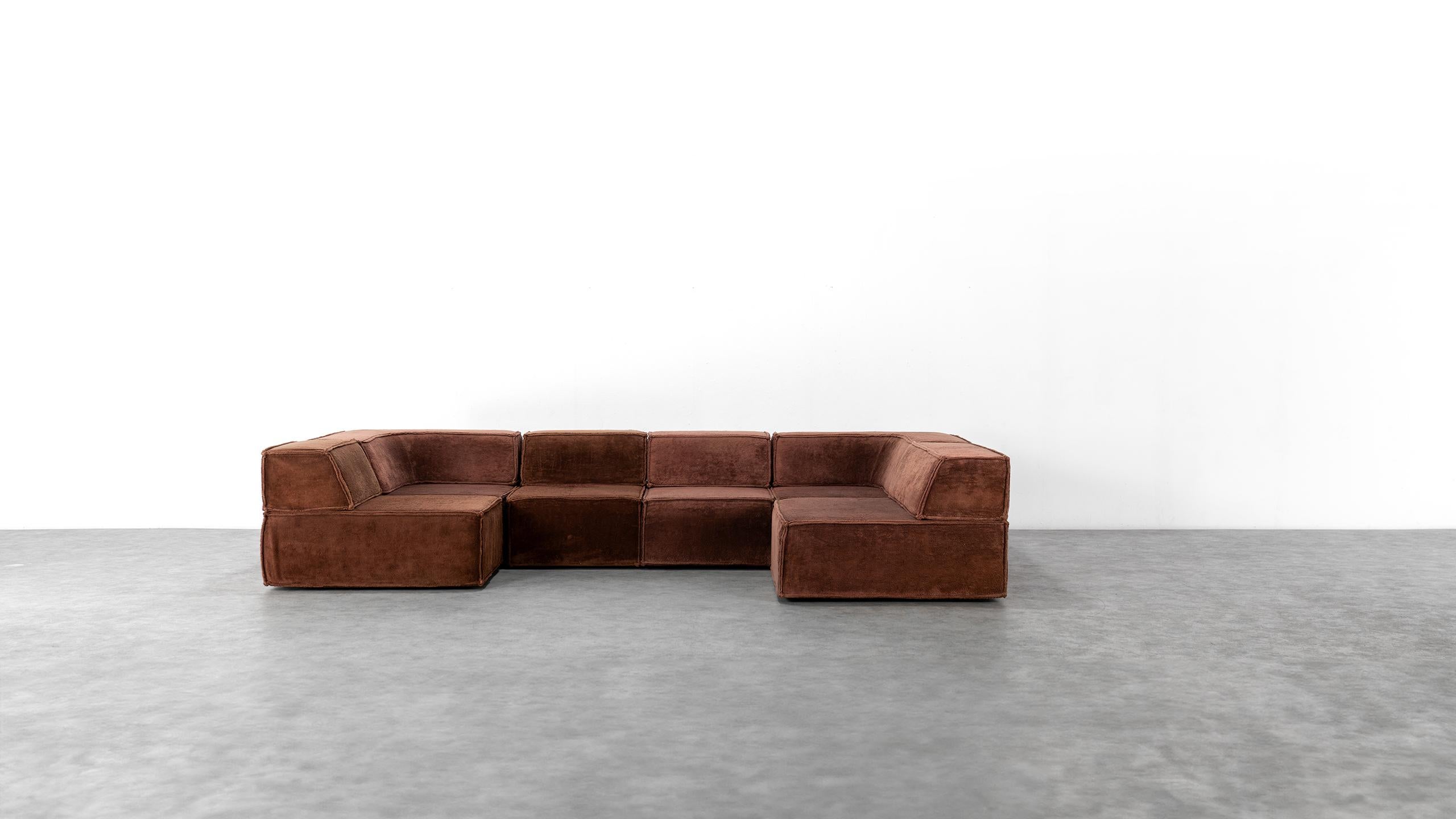 Late 20th Century Cor Trio Modular Sofa Giant Landscape Brown Chocolate 1972 by Team Form AG