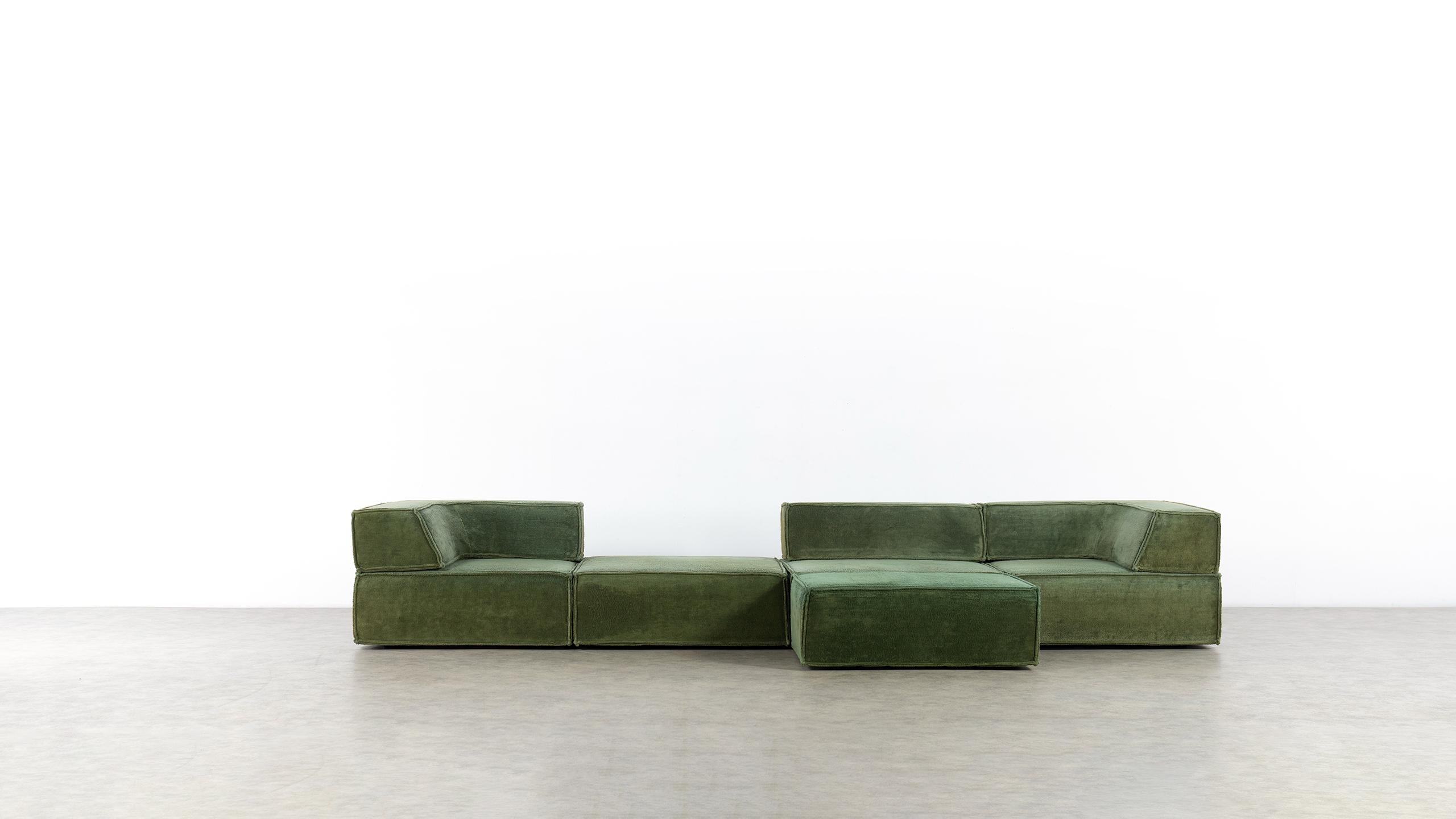 COR Trio Modular Sofa, Giant Landscape in Green, 1972 by Team Form AG In Good Condition In Munster, NRW