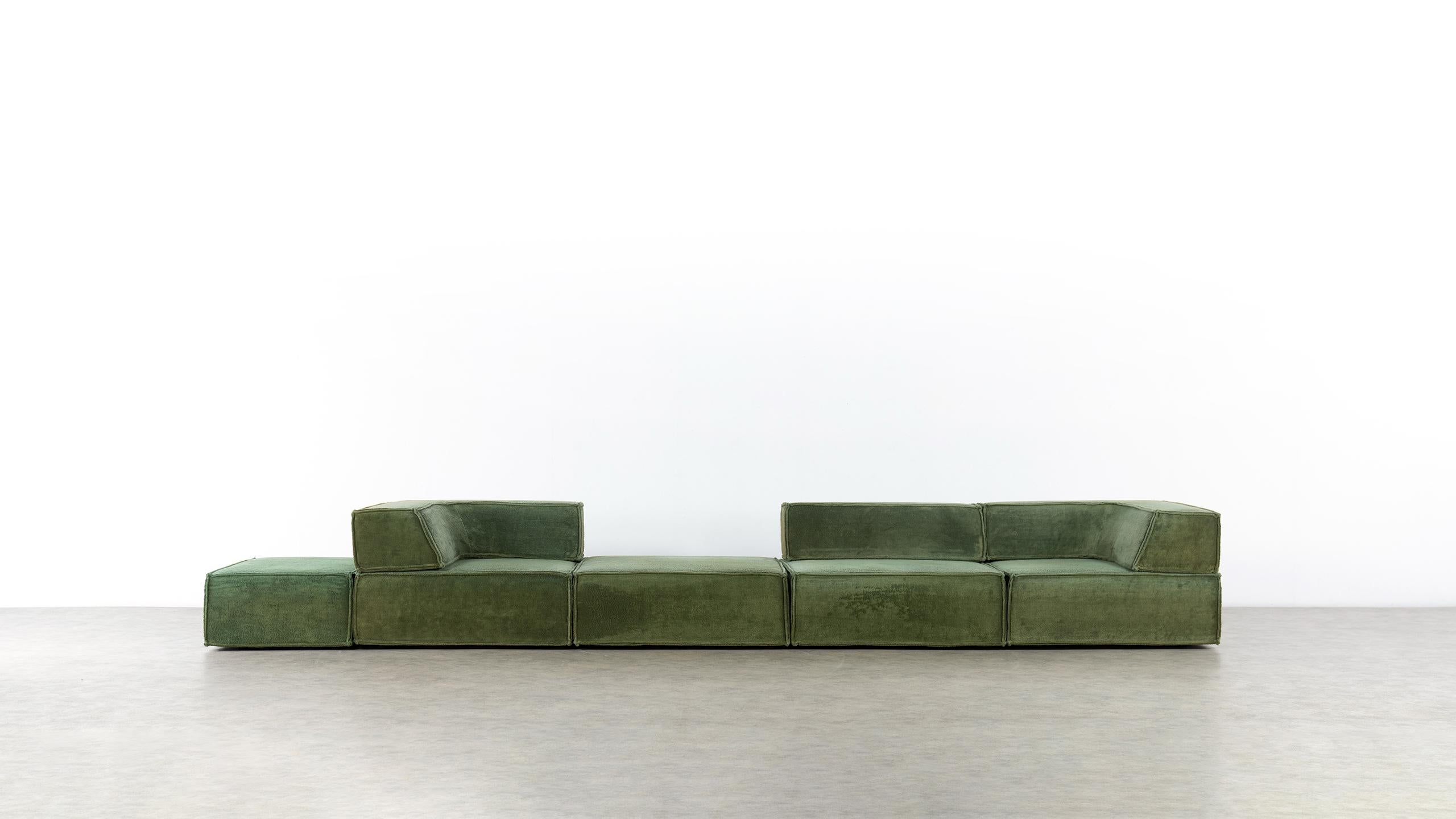 Late 20th Century COR Trio Modular Sofa, Giant Landscape in Green, 1972 by Team Form AG