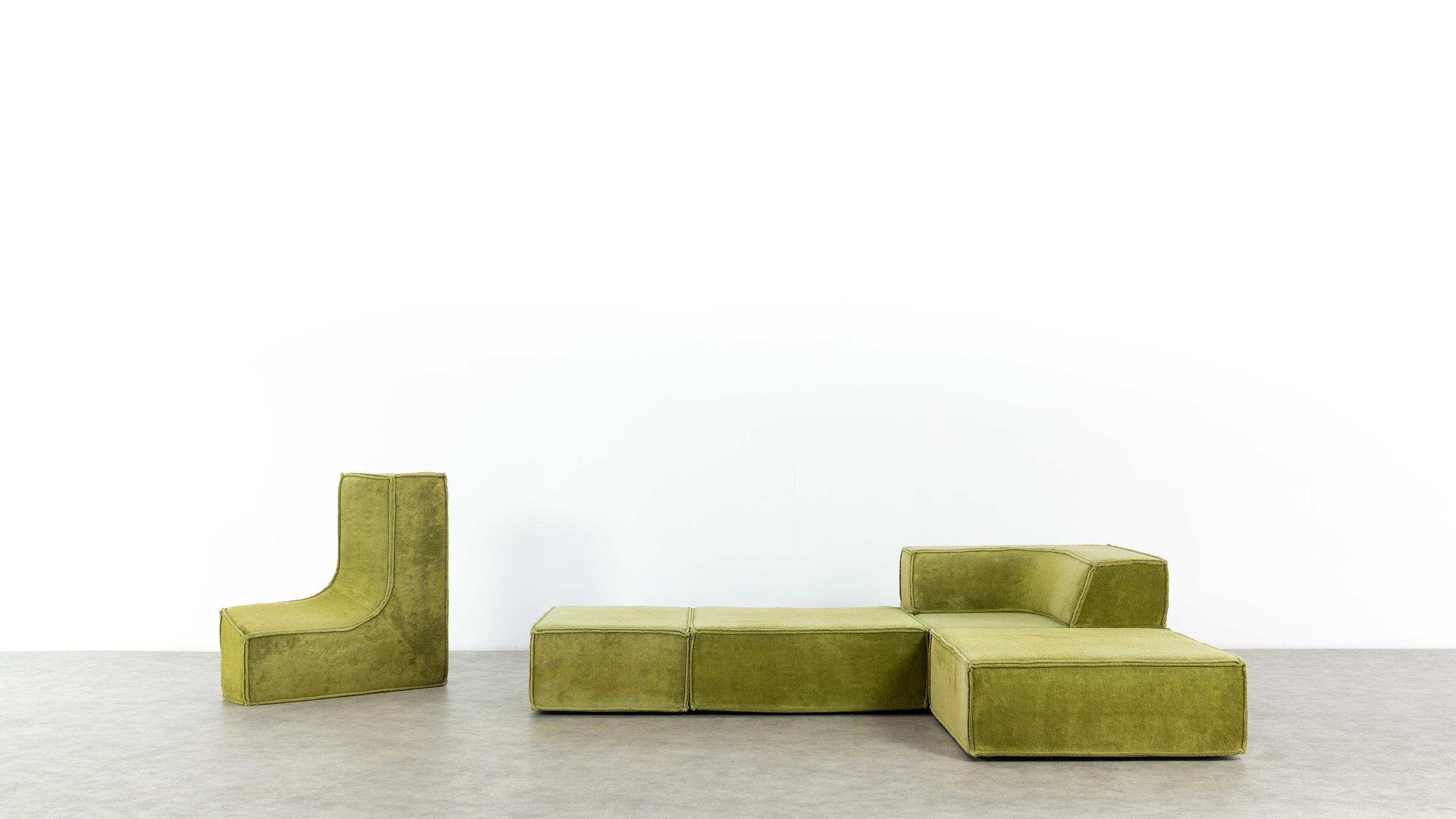 COR Trio Modular Sofa, Giant Landscape in Green, 1972 by Team Form Ag, Swiss 3