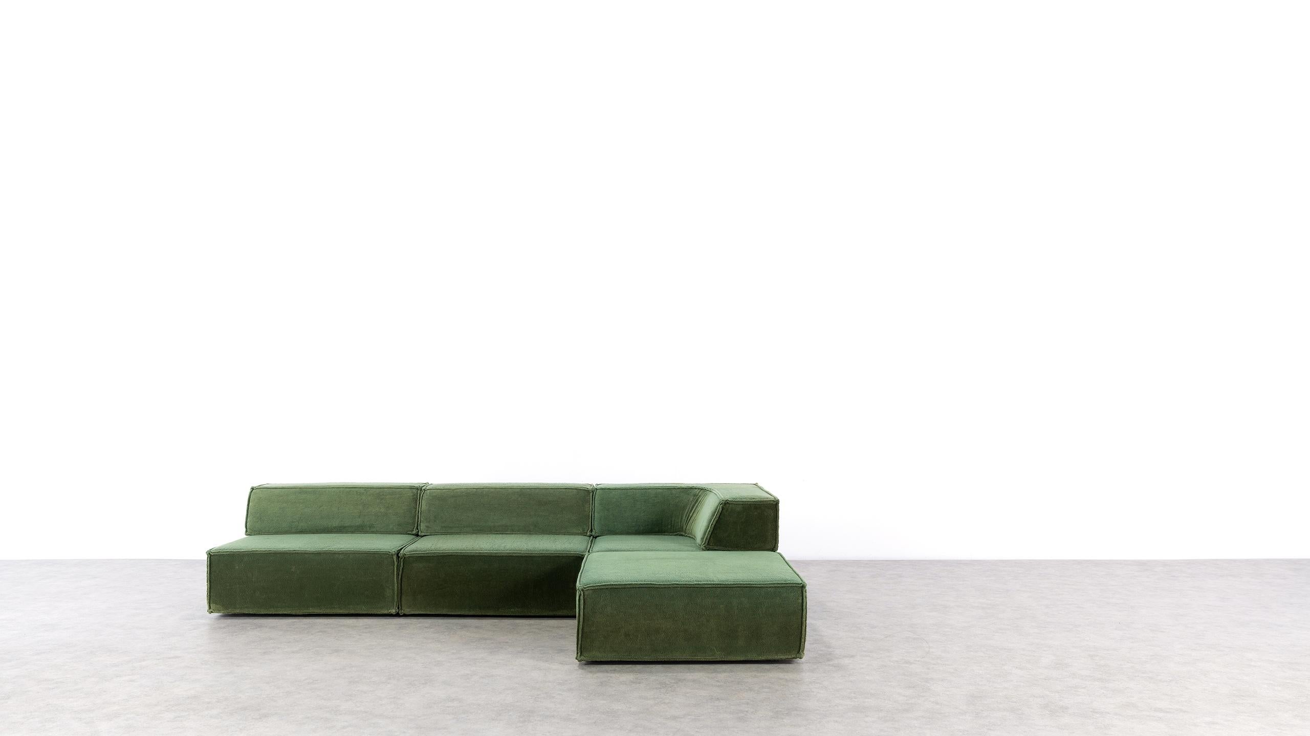 COR Trio Modular Sofa, Giant Landscape in Green, 1972 by Team Form AG, Swiss 3