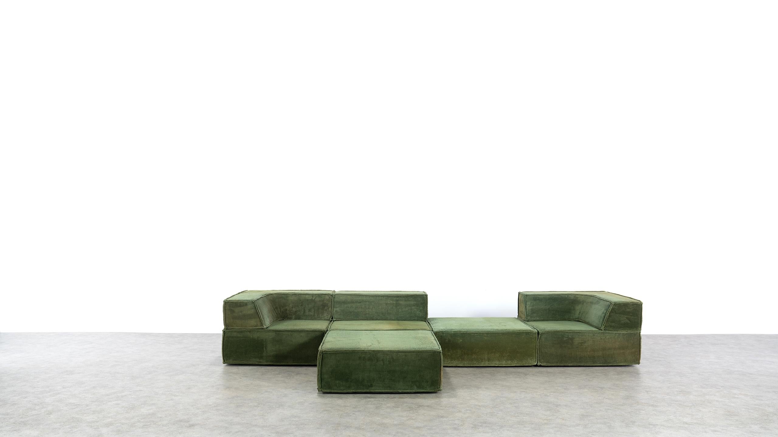 COR Trio Modular Sofa, Giant Landscape in Green, 1972 by Team Form AG, Swiss 1