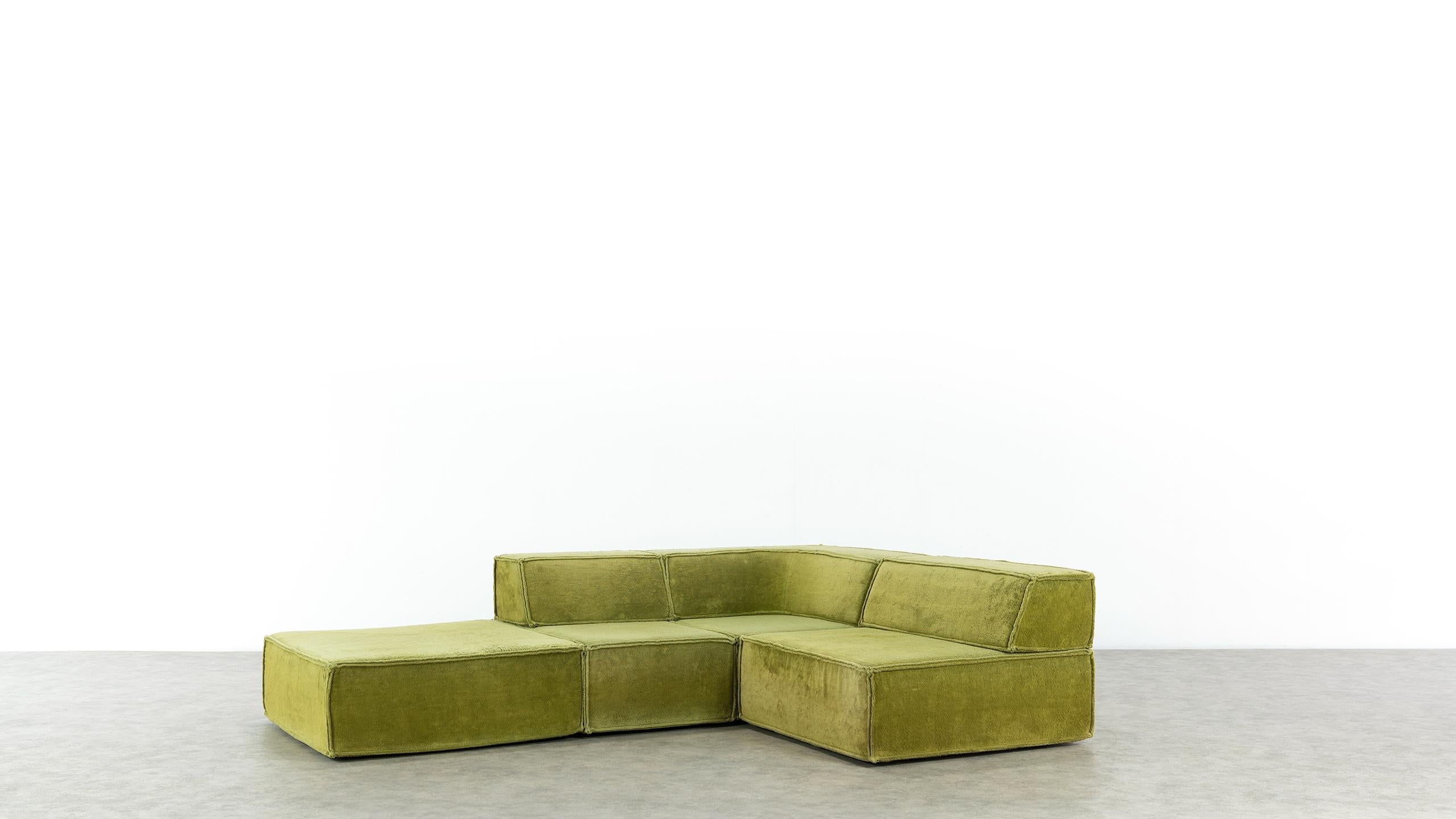 COR Trio Modular Sofa, Giant Landscape in Green, 1972 by Team Form Ag, Swiss 4