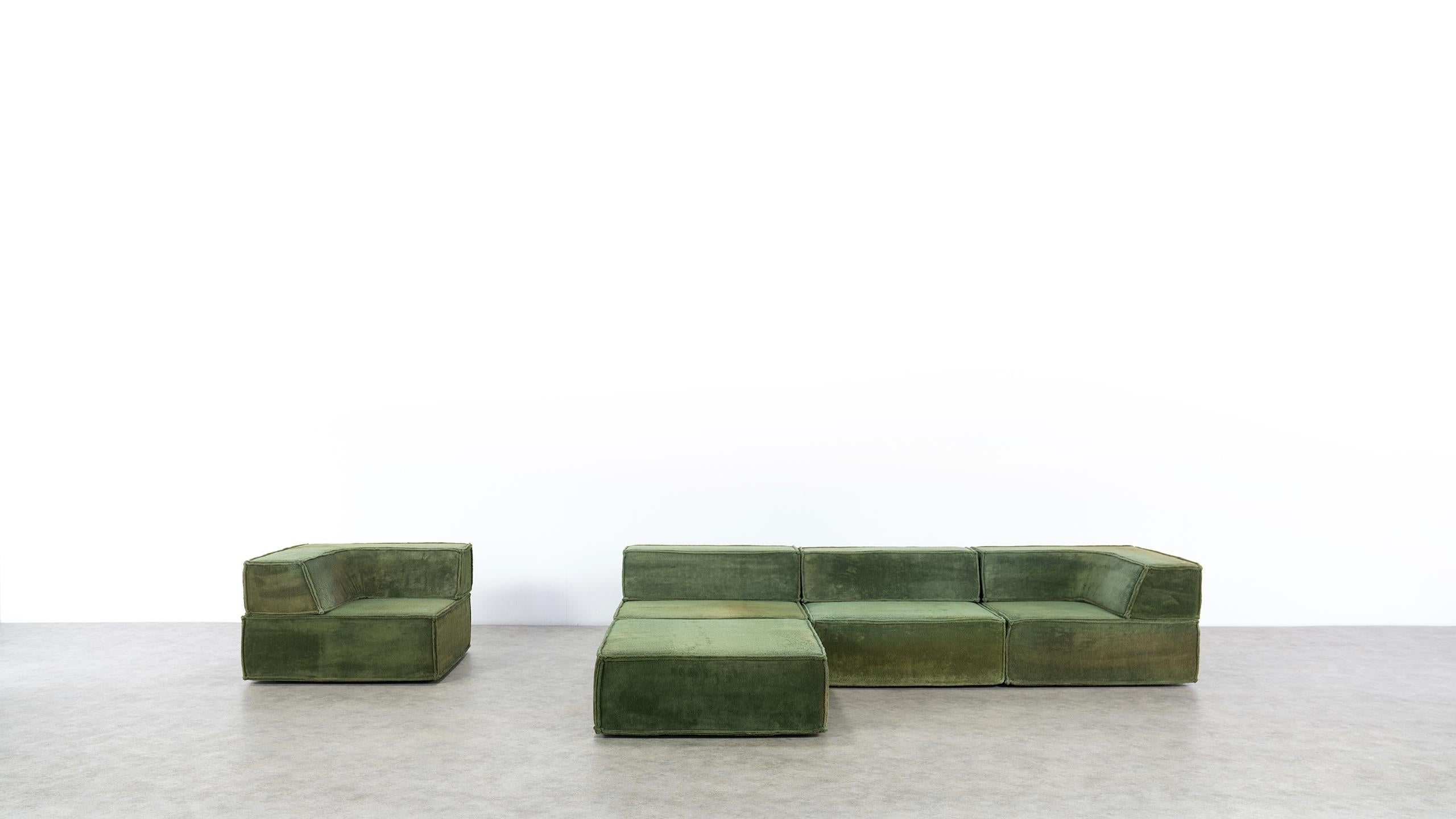 COR Trio Modular Sofa, Giant Landscape in Green, 1972 by Team Form AG, Swiss 2