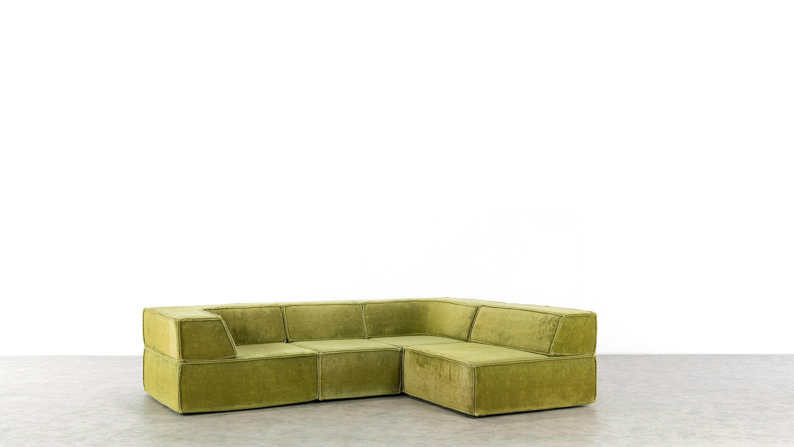 COR Trio Modular Sofa, Giant Landscape in Green, 1972 by Team Form Ag, Swiss 5