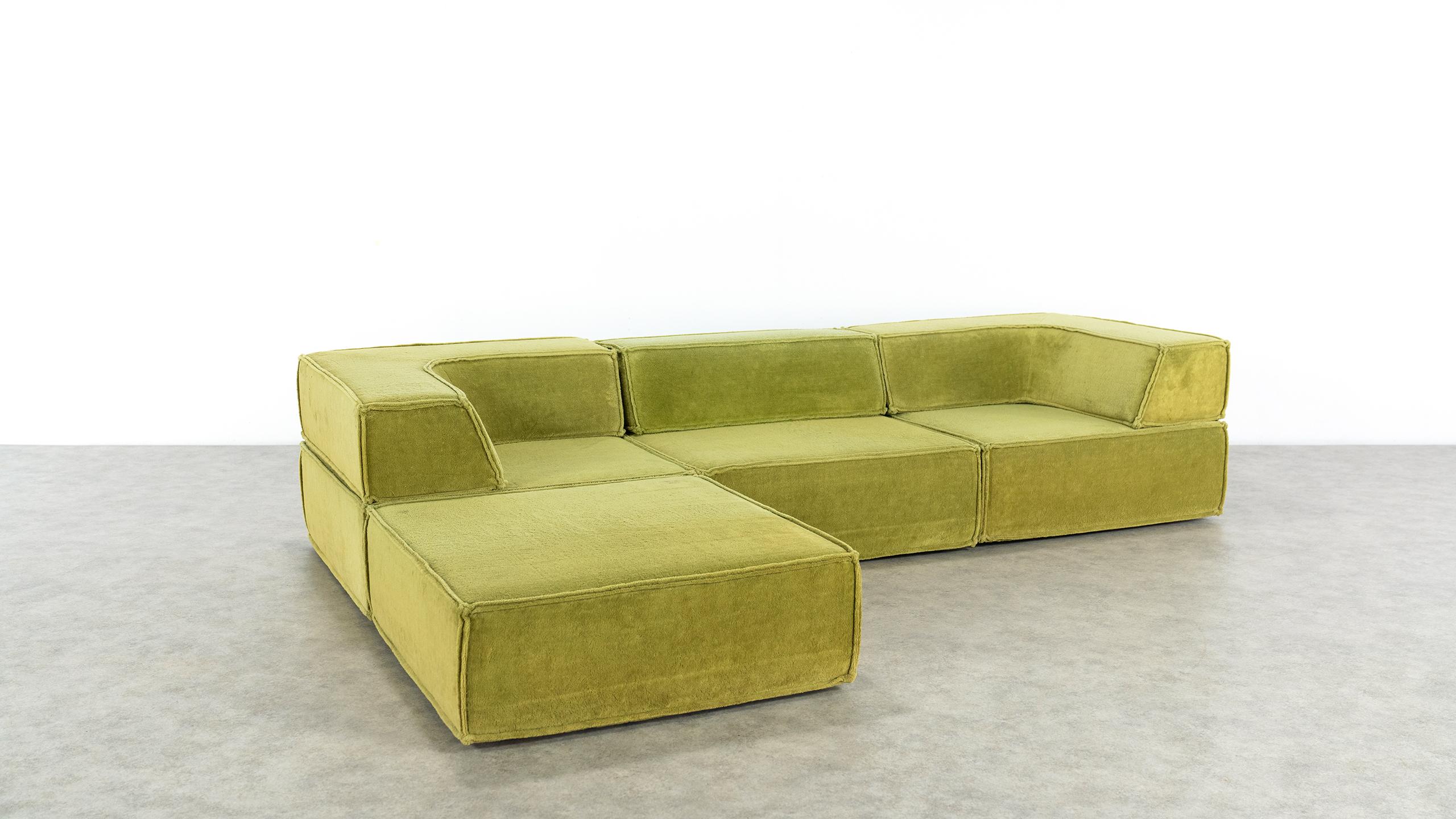 COR Trio Modular Sofa, Giant Landscape in Green, 1972 by Team Form Ag, Swiss 2
