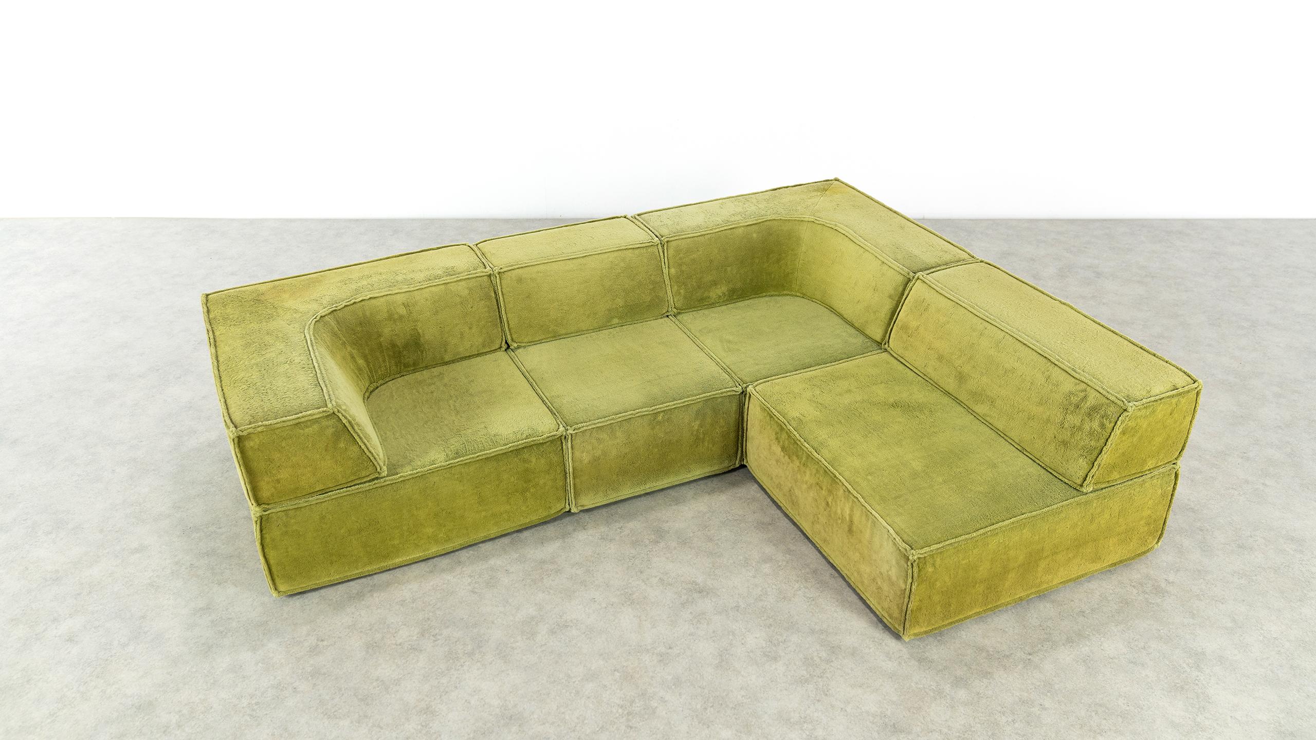 COR Trio Modular Sofa, Giant Landscape in Green, 1972 by Team Form Ag, Swiss 6