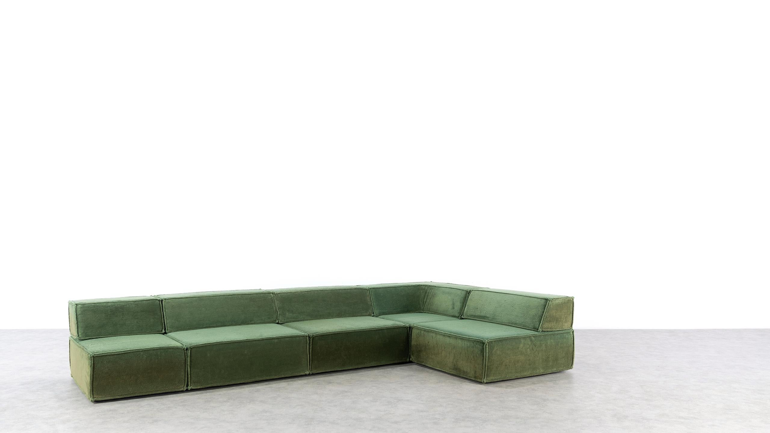 COR Trio Modular Sofa, Giant Landscape in Green, 1972 by Team Form AG, Swiss 6