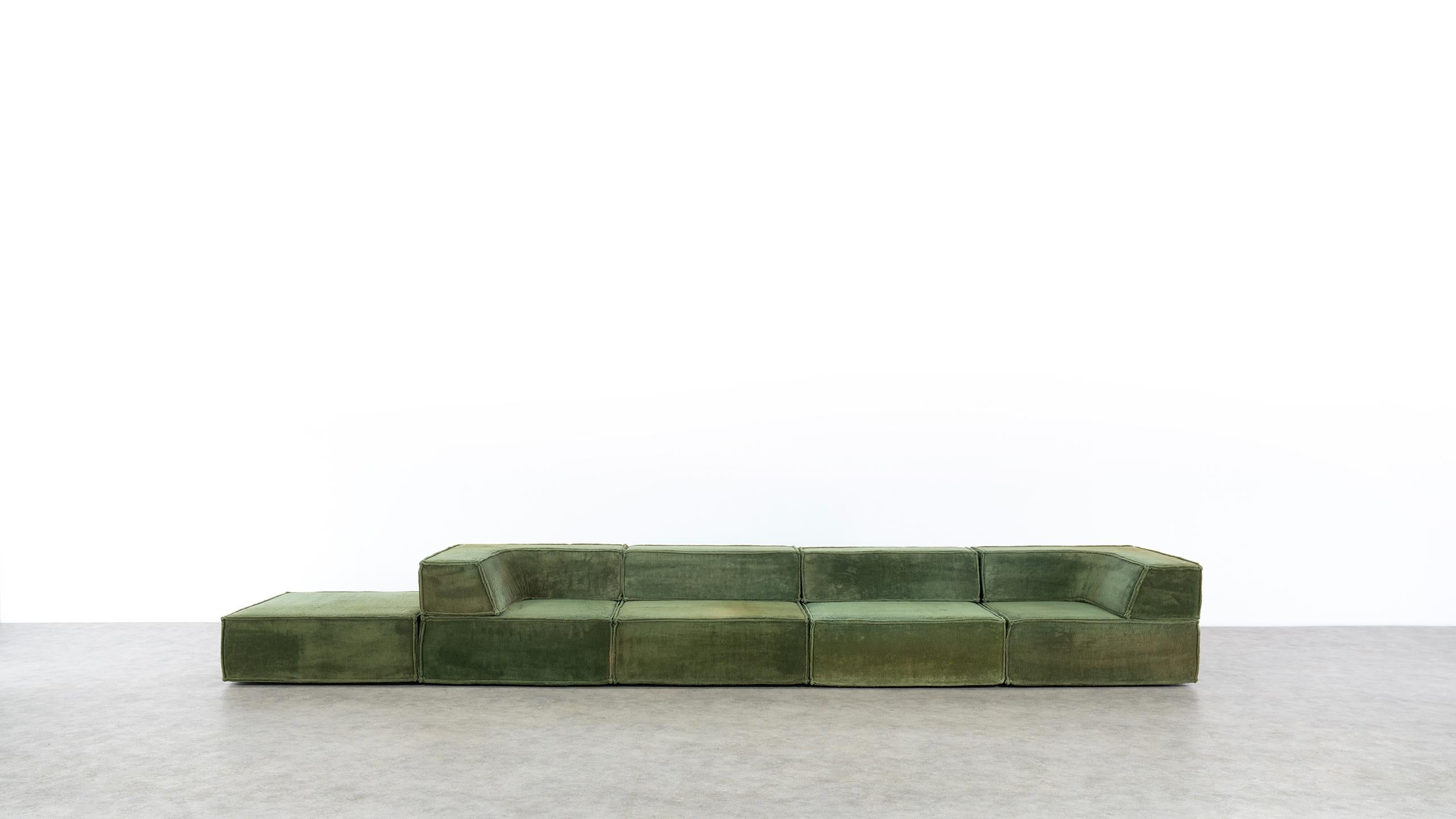 COR Trio Modular Sofa, Giant Landscape in Green, 1972 by Team Form AG, Swiss 4