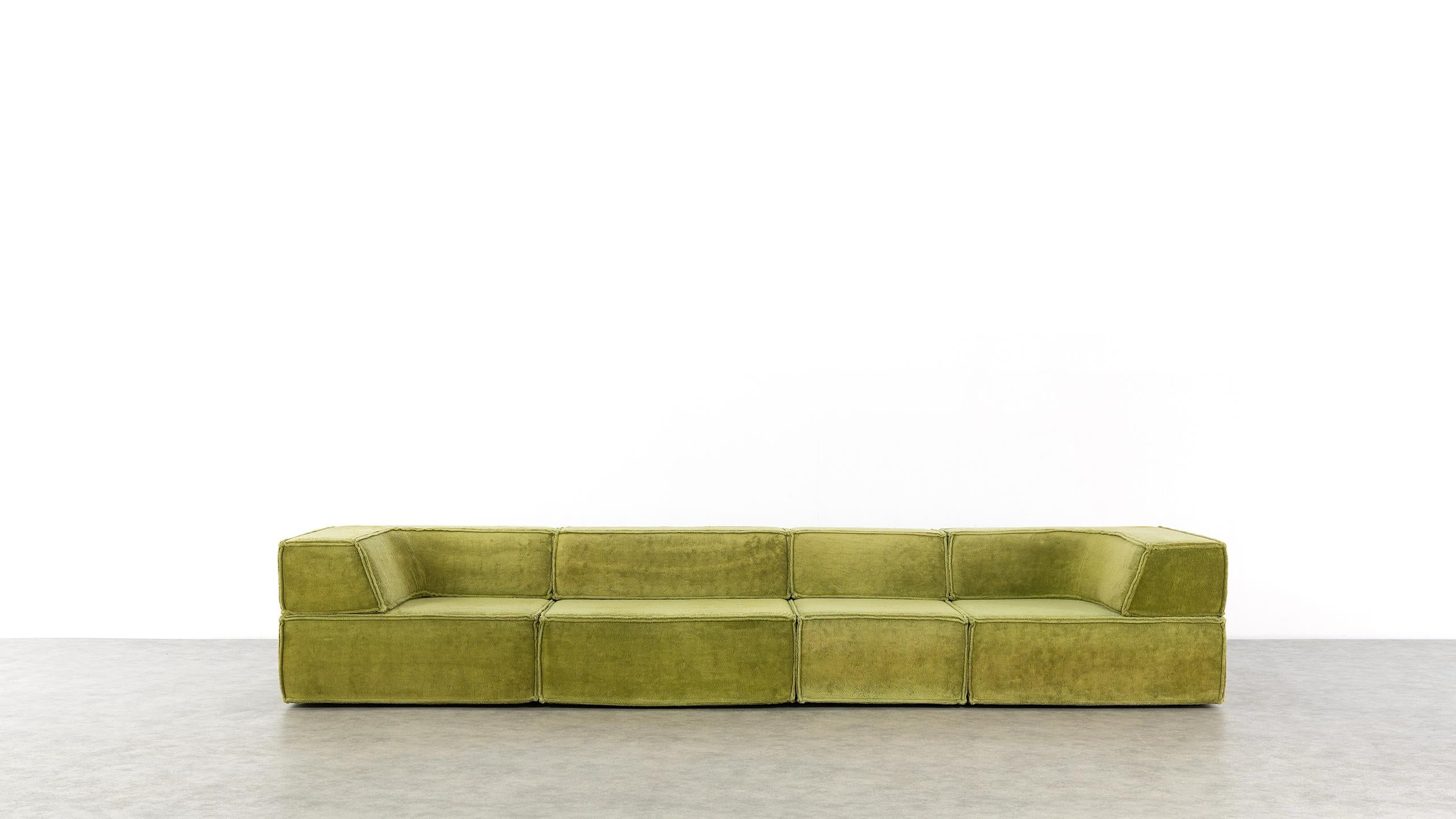 COR Trio Modular Sofa, Giant Landscape in Green, 1972 by Team Form Ag, Swiss 7