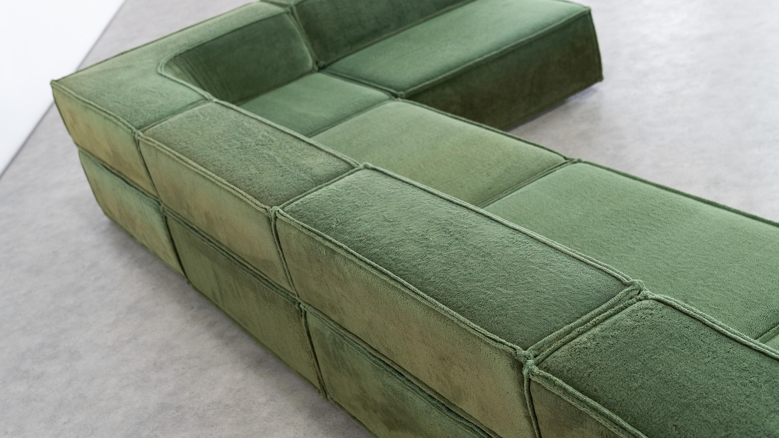 COR Trio Modular Sofa, Giant Landscape in Green, 1972 by Team Form AG, Swiss 7