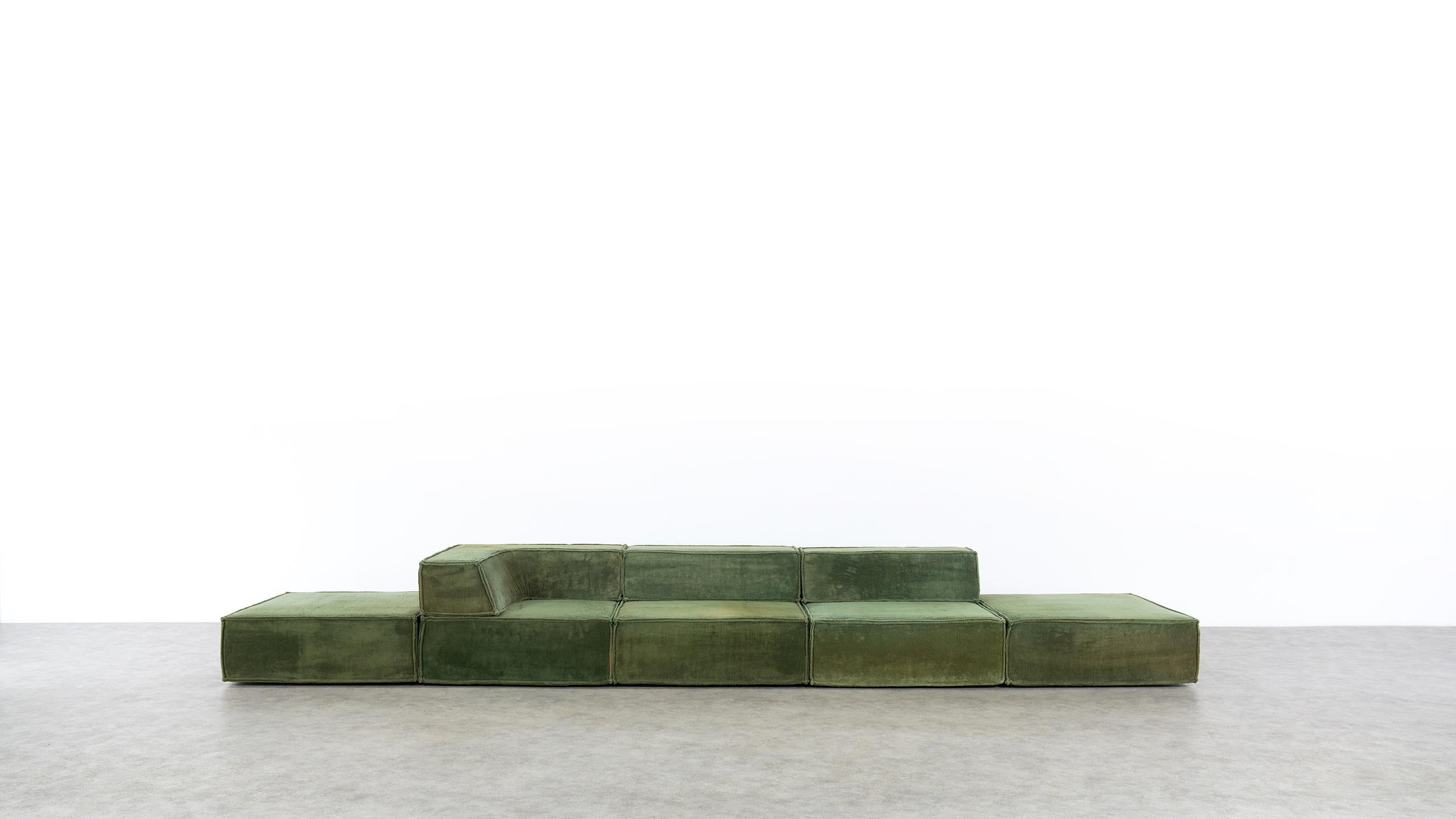 COR Trio Modular Sofa, Giant Landscape in Green, 1972 by Team Form AG, Swiss 5
