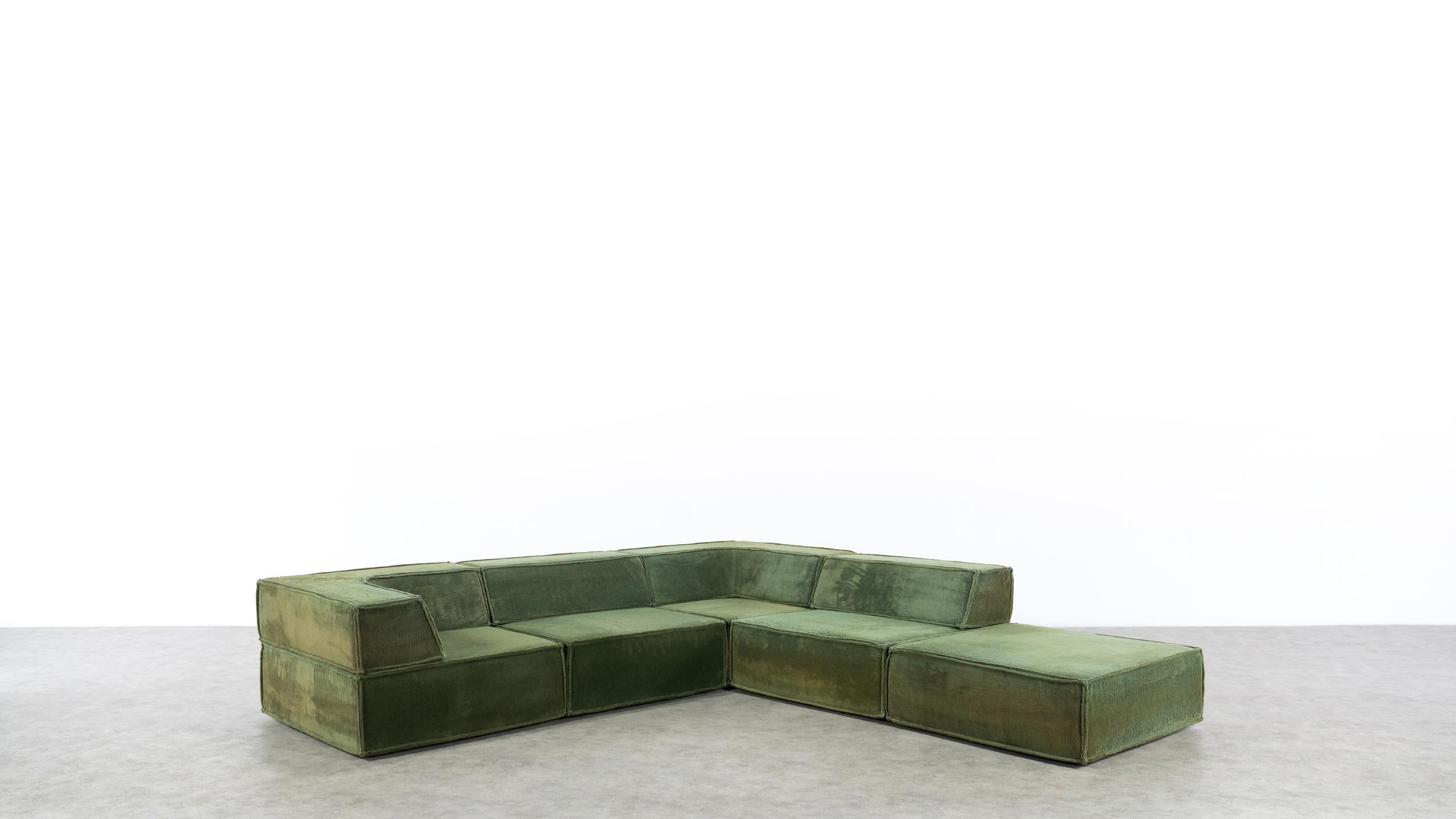 COR Trio Modular Sofa, Giant Landscape in Green, 1972 by Team Form AG, Swiss 6