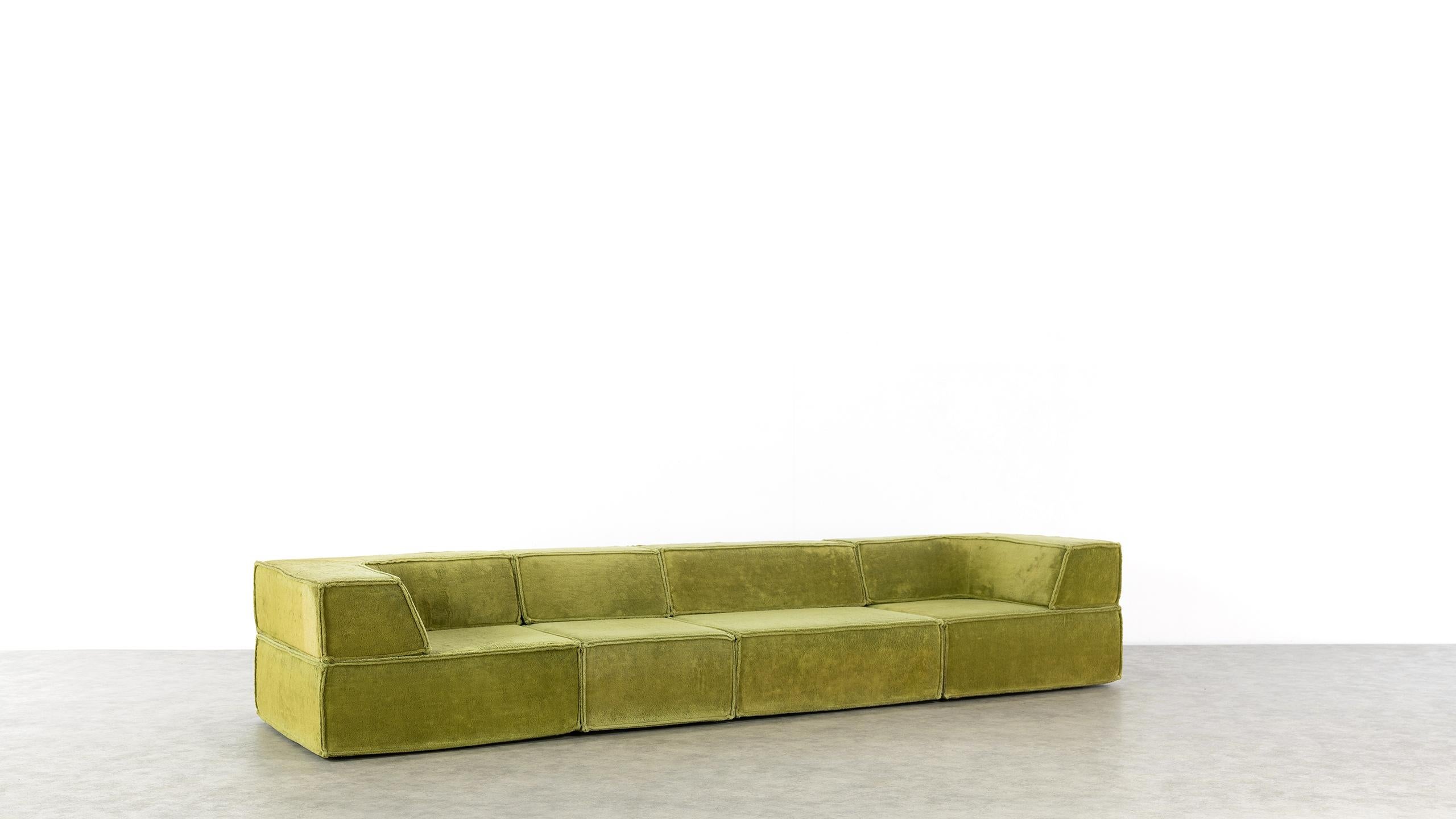 COR Trio Modular Sofa, Giant Landscape in Green, 1972 by Team Form Ag, Swiss 9