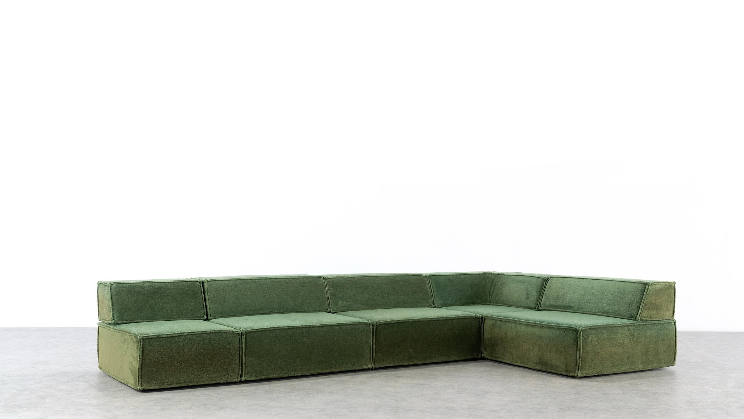 COR Trio Modular Sofa, Giant Landscape in Green, 1972 by Team Form AG, Swiss 9