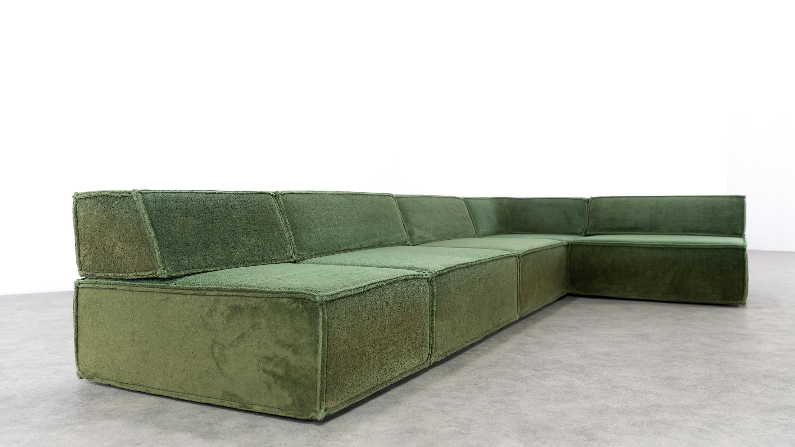 COR Trio Modular Sofa, Giant Landscape in Green, 1972 by Team Form AG, Swiss 11