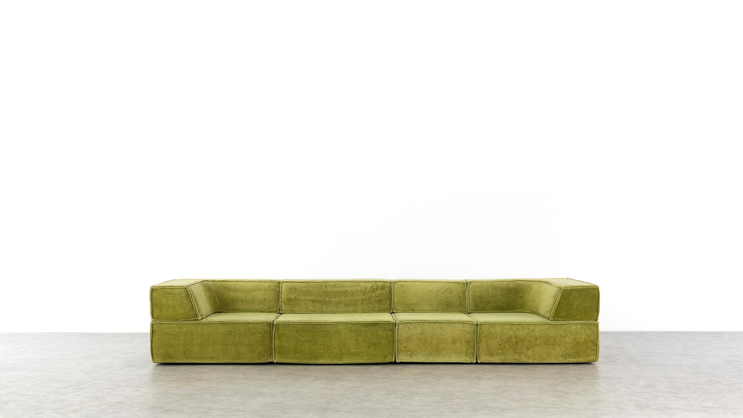 COR Trio Modular Sofa, Giant Landscape in Green, 1972 by Team Form Ag, Swiss 12