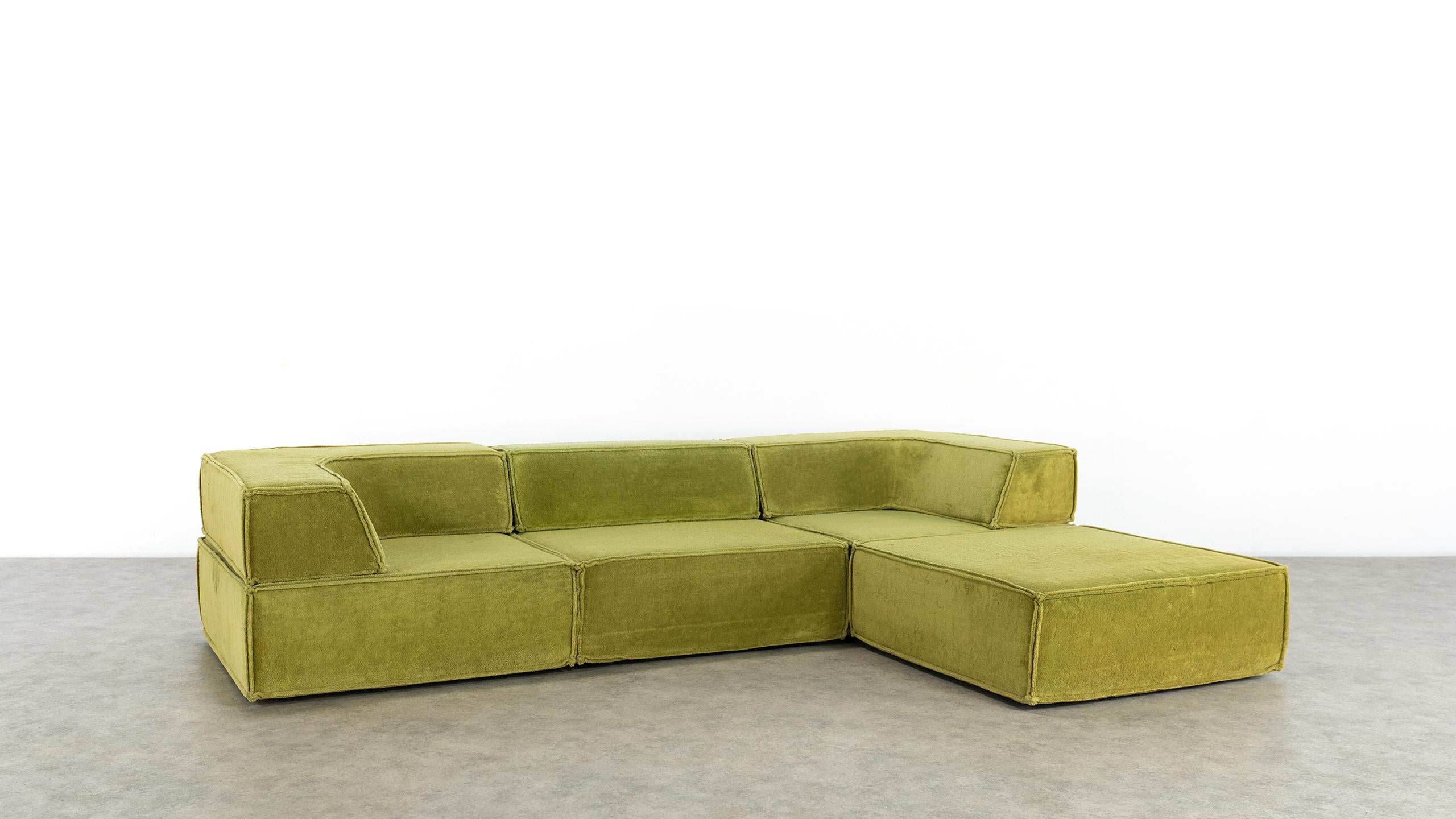 COR Trio Modular Sofa, Giant Landscape in Green, 1972 by Team Form Ag, Swiss 9