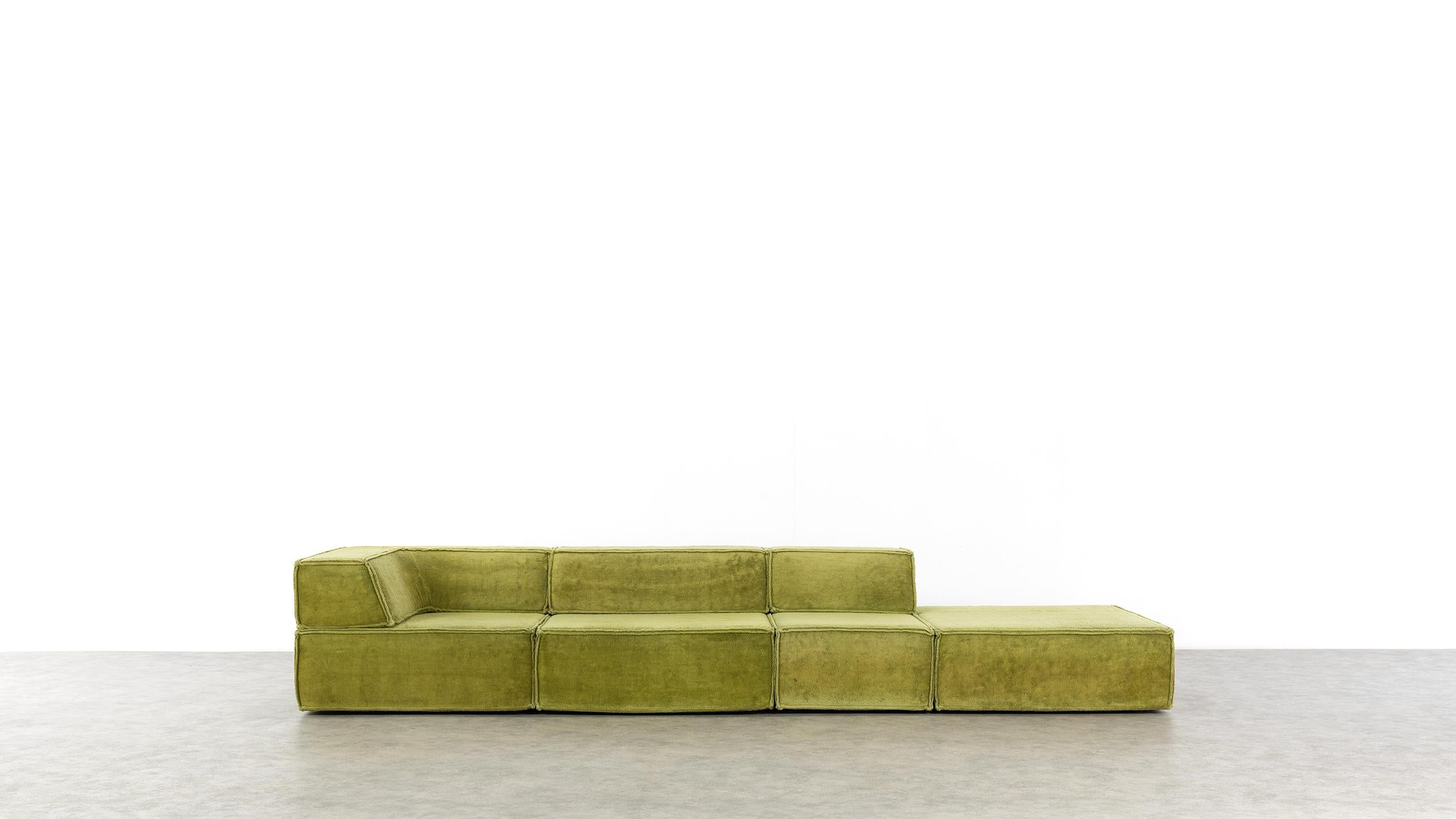 COR Trio Modular Sofa, Giant Landscape in Green, 1972 by Team Form Ag, Swiss 13