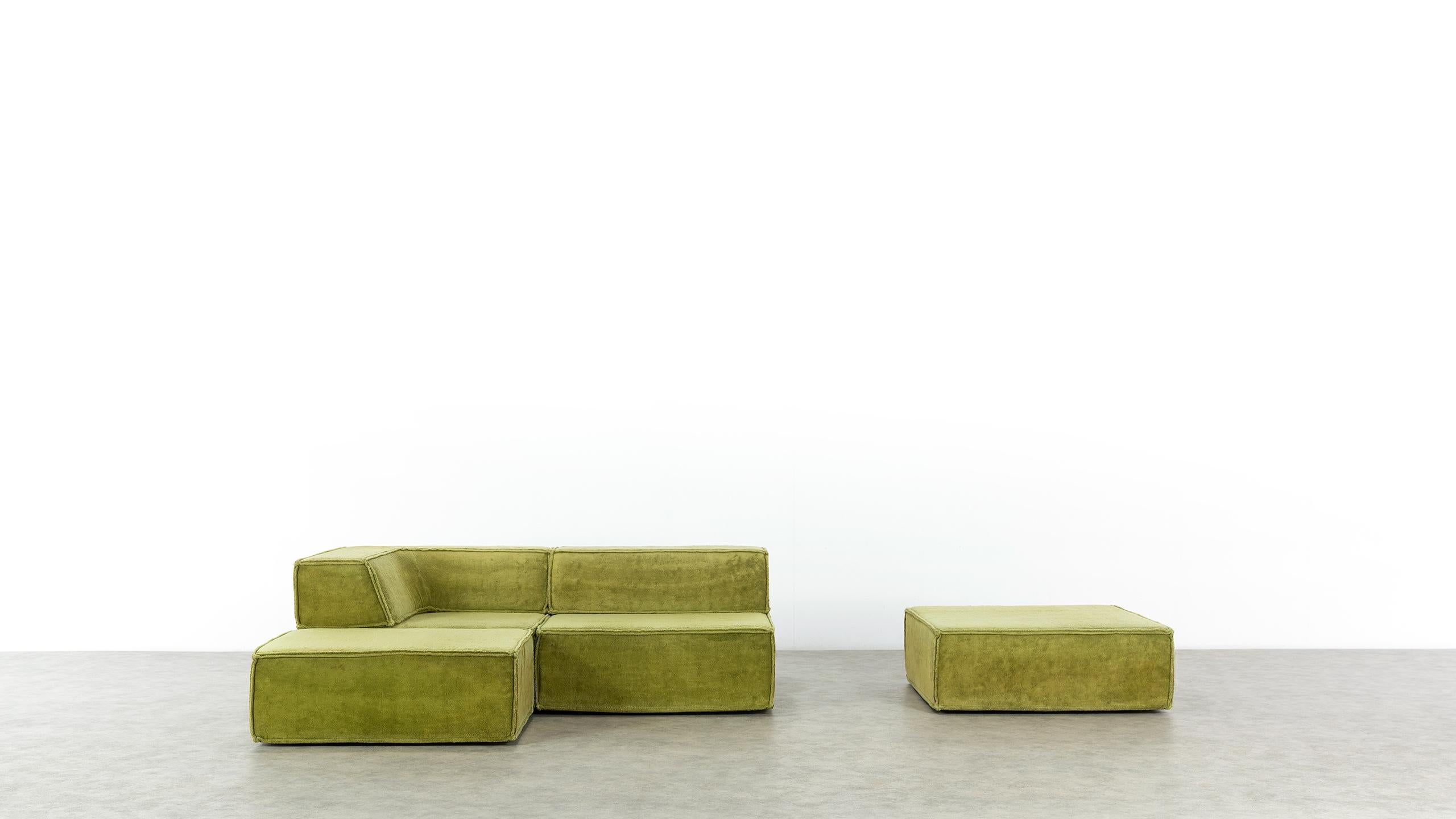 COR Trio Modular Sofa, Giant Landscape in Green, 1972 by Team Form Ag, Swiss In Good Condition In Munster, NRW