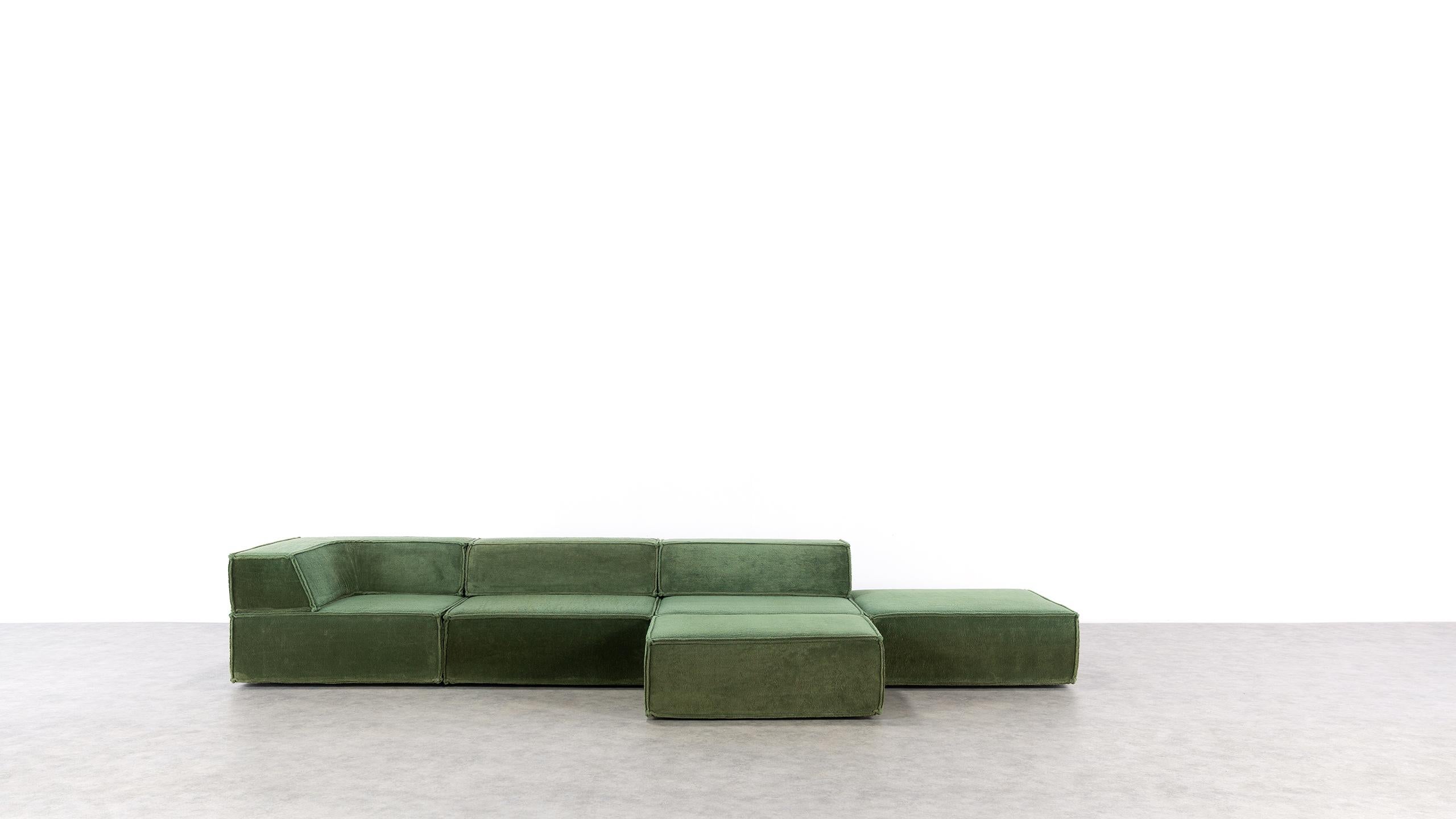 COR Trio Modular Sofa, Giant Landscape in Green, 1972 by Team Form AG, Swiss In Good Condition In Munster, NRW