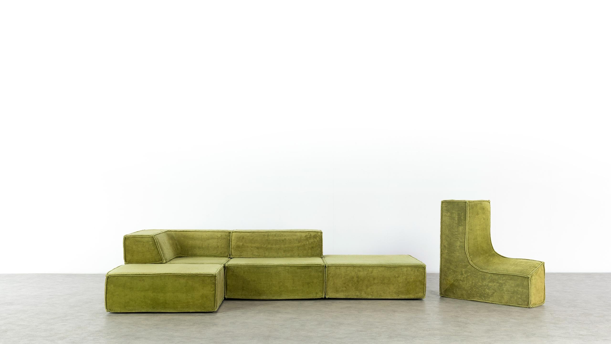 Late 20th Century COR Trio Modular Sofa, Giant Landscape in Green, 1972 by Team Form Ag, Swiss