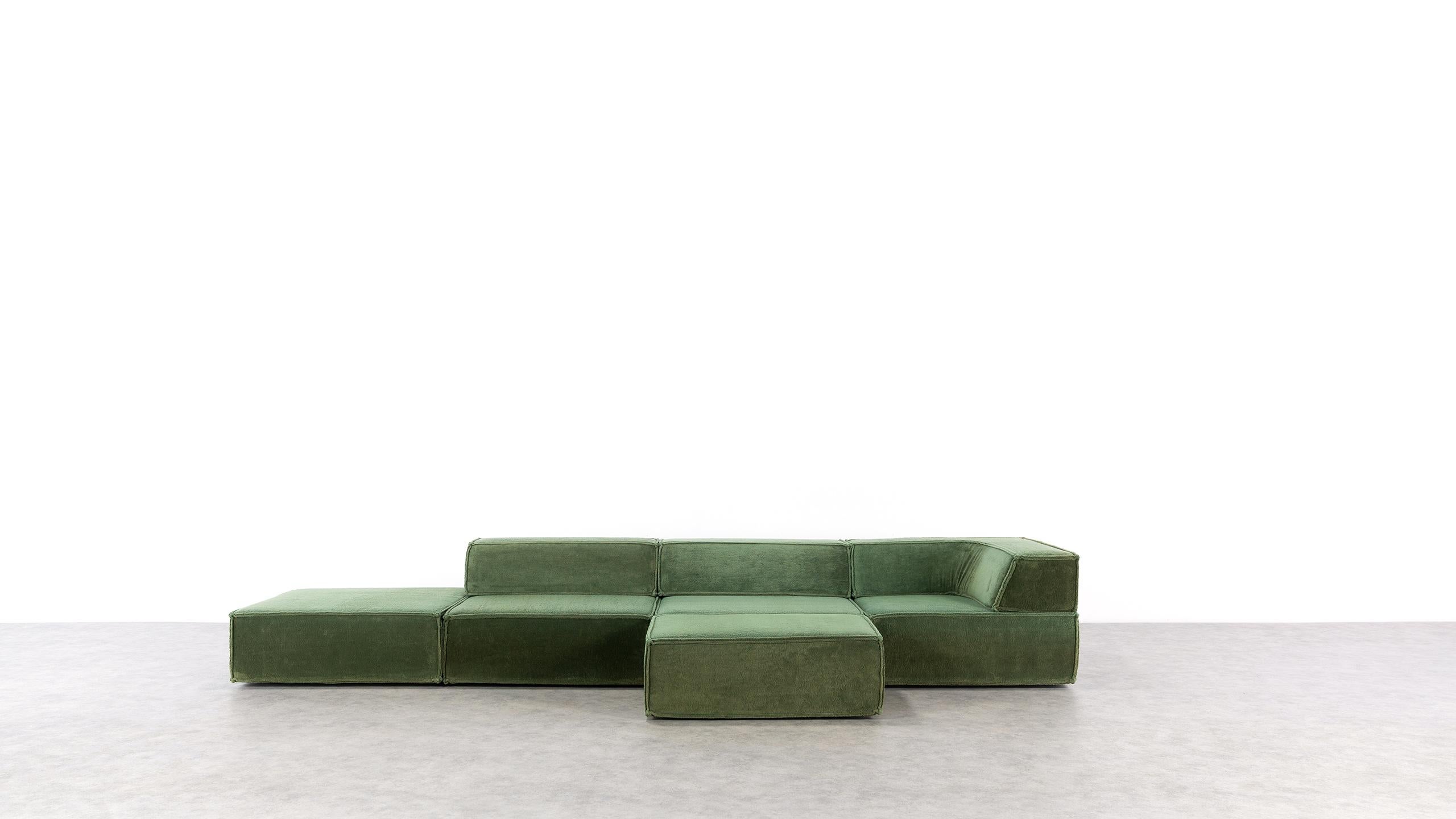 Late 20th Century COR Trio Modular Sofa, Giant Landscape in Green, 1972 by Team Form AG, Swiss