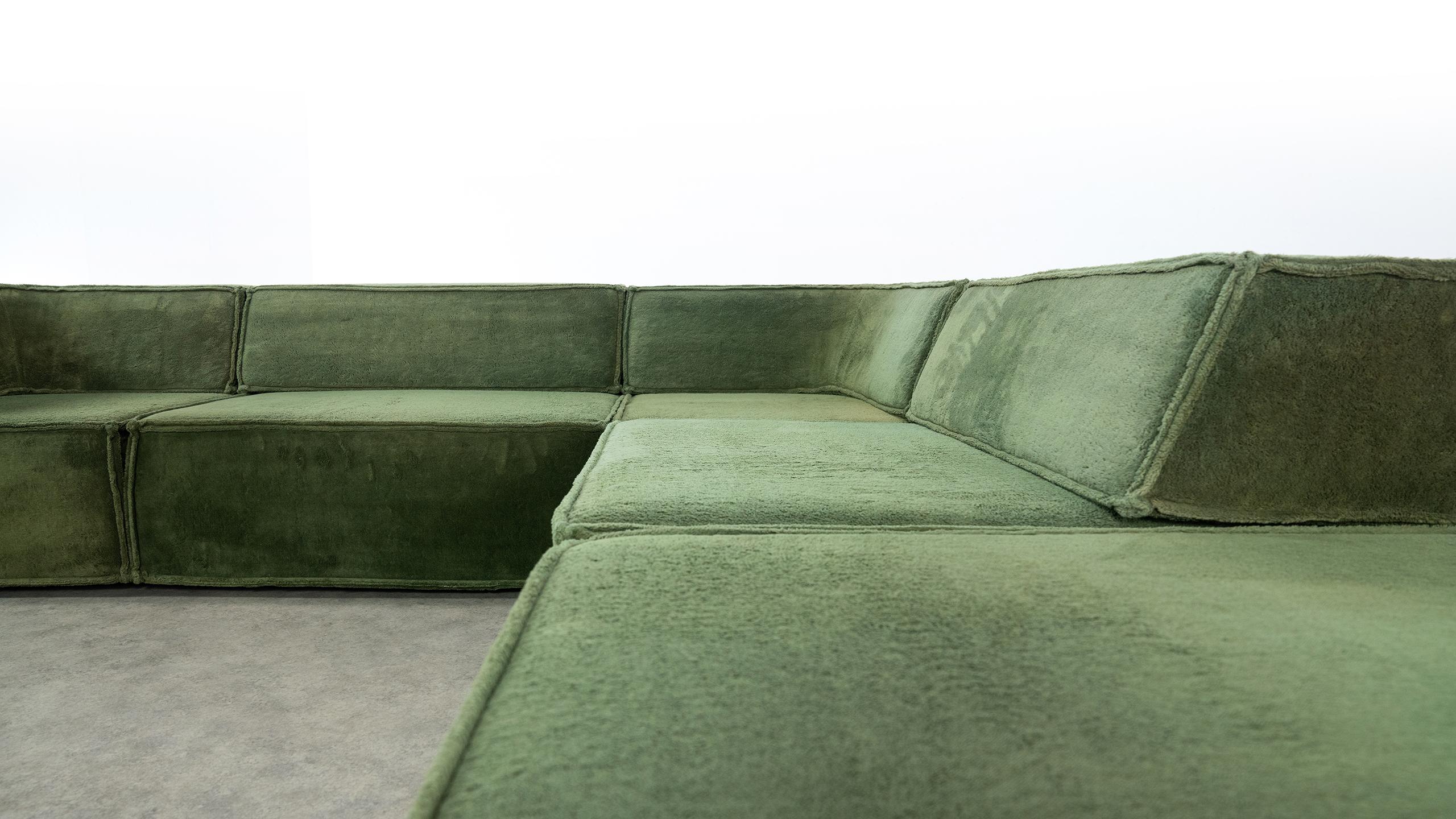 COR Trio Modular Sofa, Giant Landscape in Green, 1972 by Team Form AG, Swiss In Good Condition In Munster, NRW