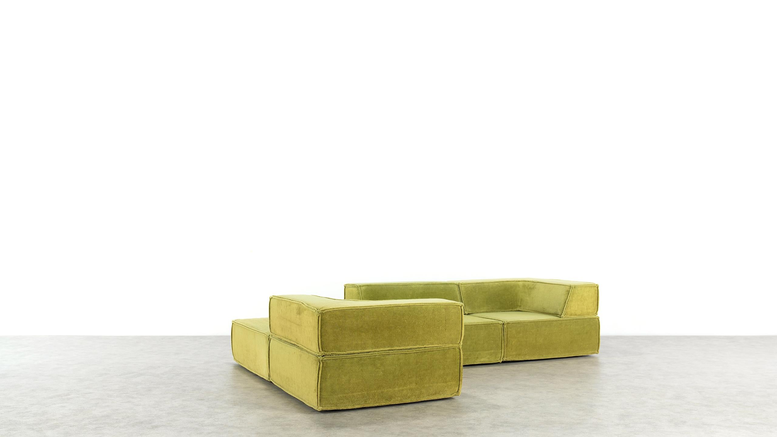 COR Trio Modular Sofa, Giant Landscape in Green, 1972 by Team Form Ag, Swiss In Good Condition In Munster, NRW