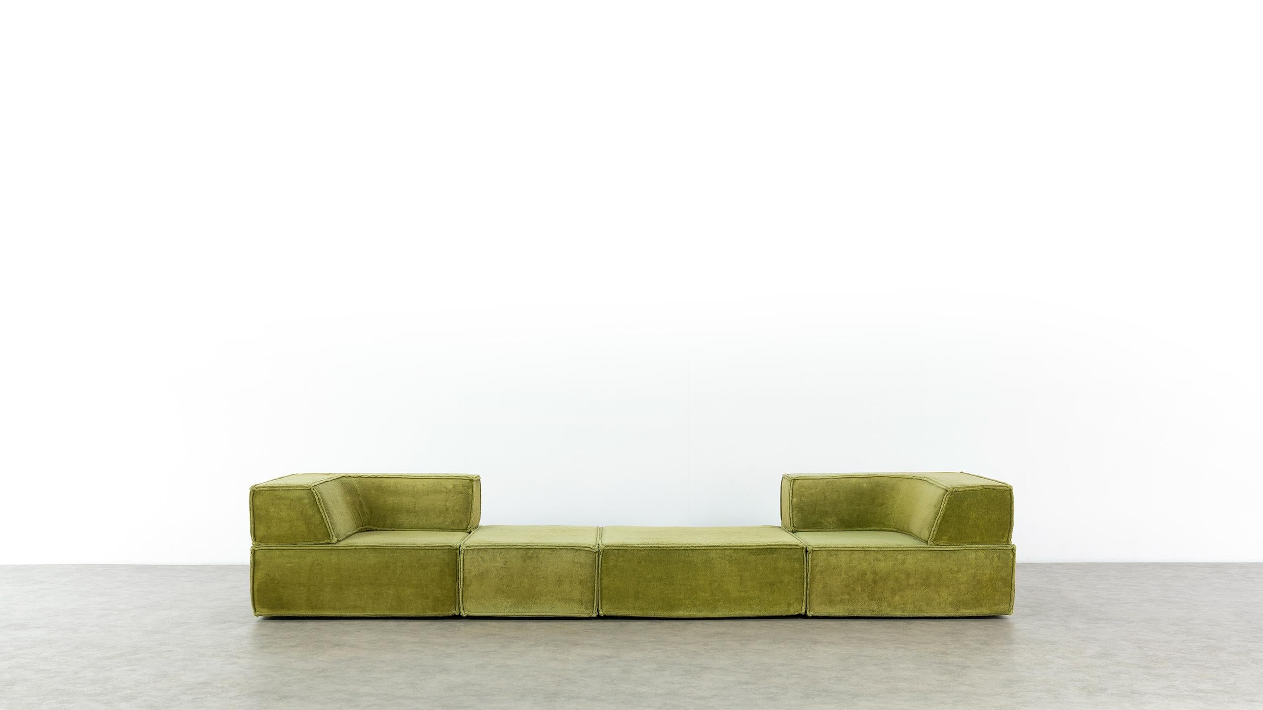 COR Trio Modular Sofa, Giant Landscape in Green, 1972 by Team Form Ag, Swiss 2