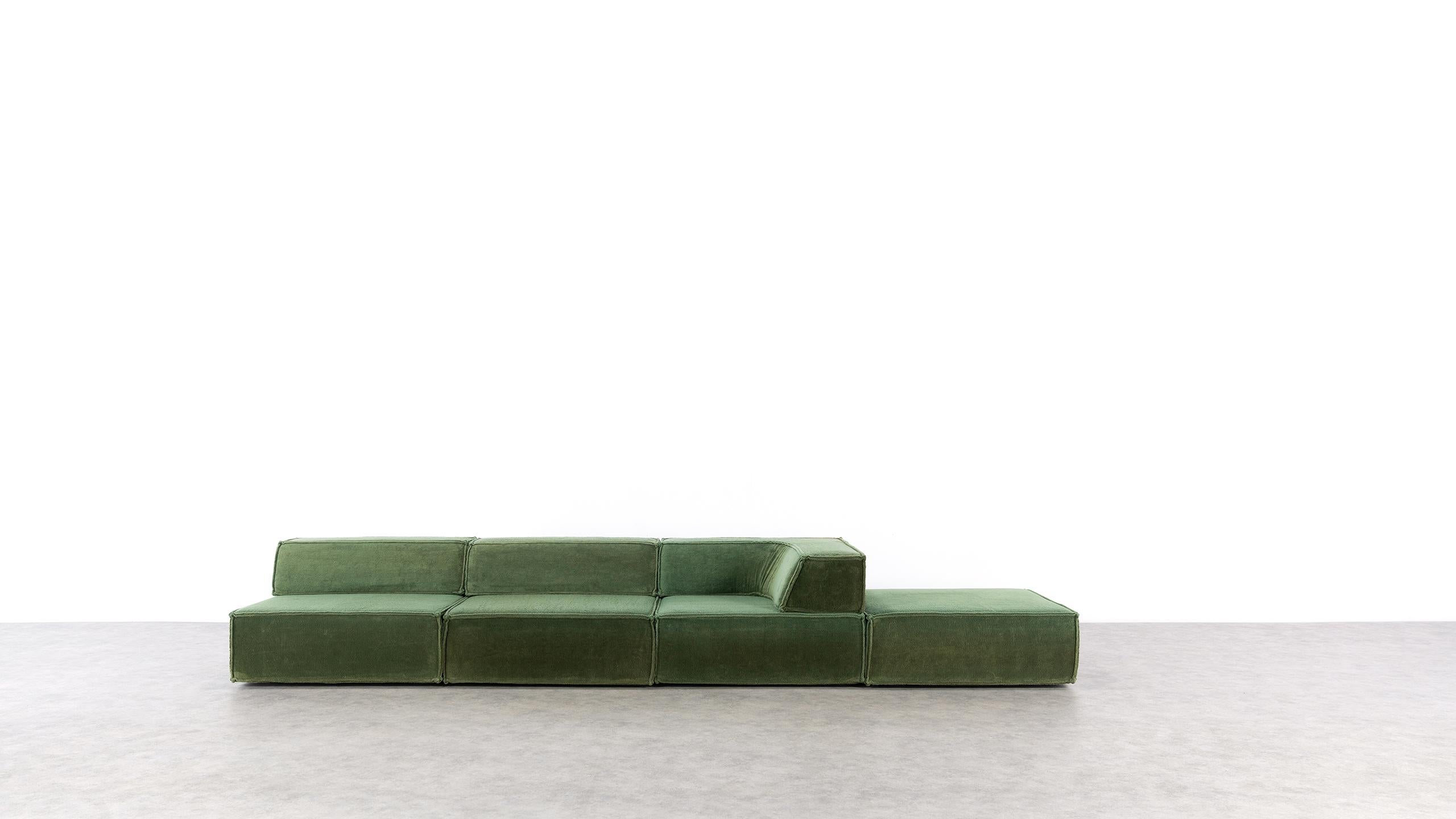 COR Trio Modular Sofa, Giant Landscape in Green, 1972 by Team Form AG, Swiss 2