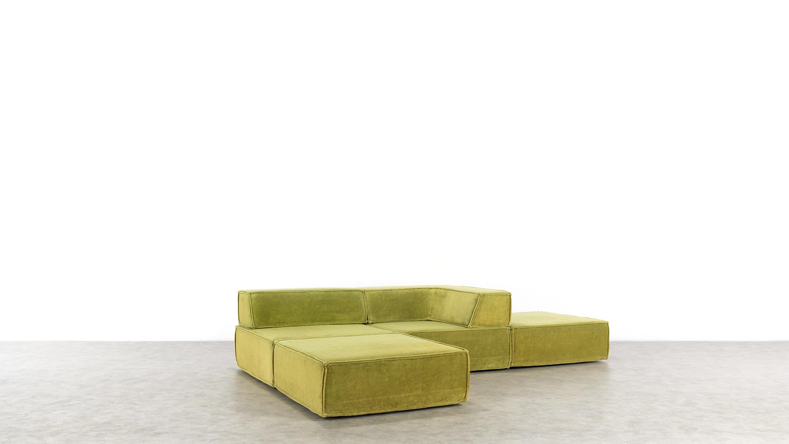 Late 20th Century COR Trio Modular Sofa, Giant Landscape in Green, 1972 by Team Form Ag, Swiss