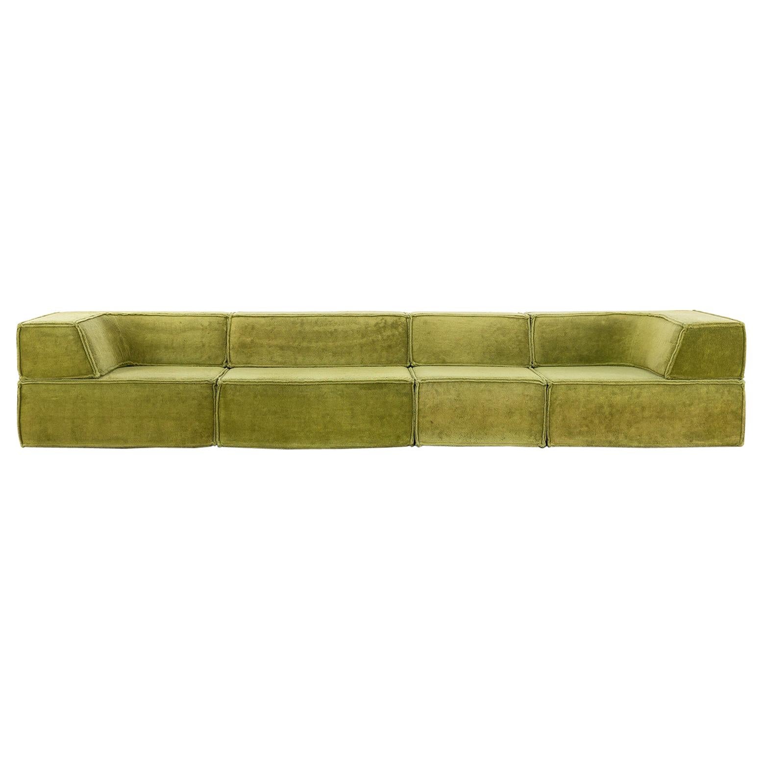 COR Trio Modular Sofa, Giant Landscape in Green, 1972 by Team Form Ag, Swiss