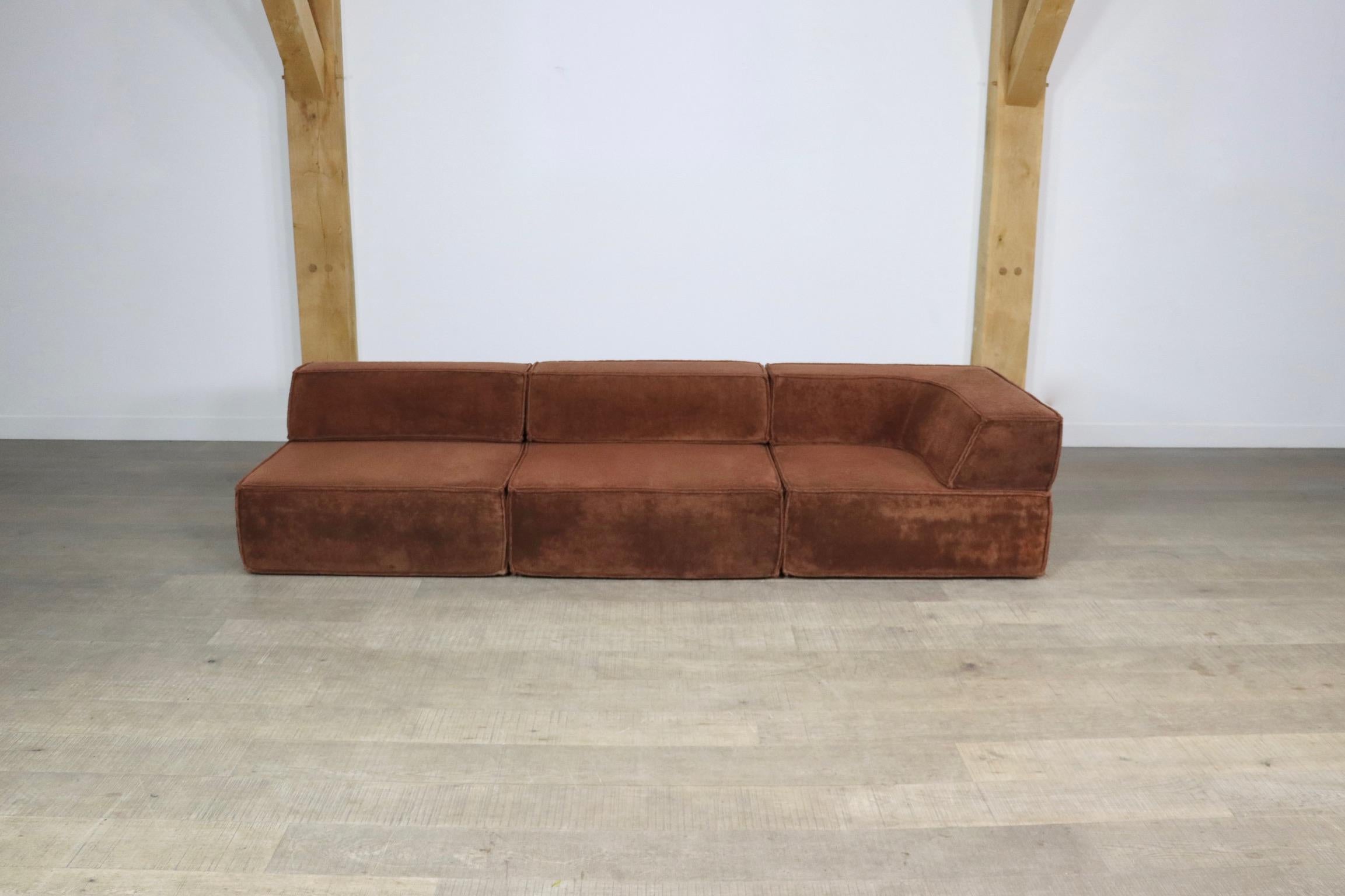 COR Trio Modular Sofa In Brown Teddy By Team Form AG, 1970s In Good Condition In ABCOUDE, UT