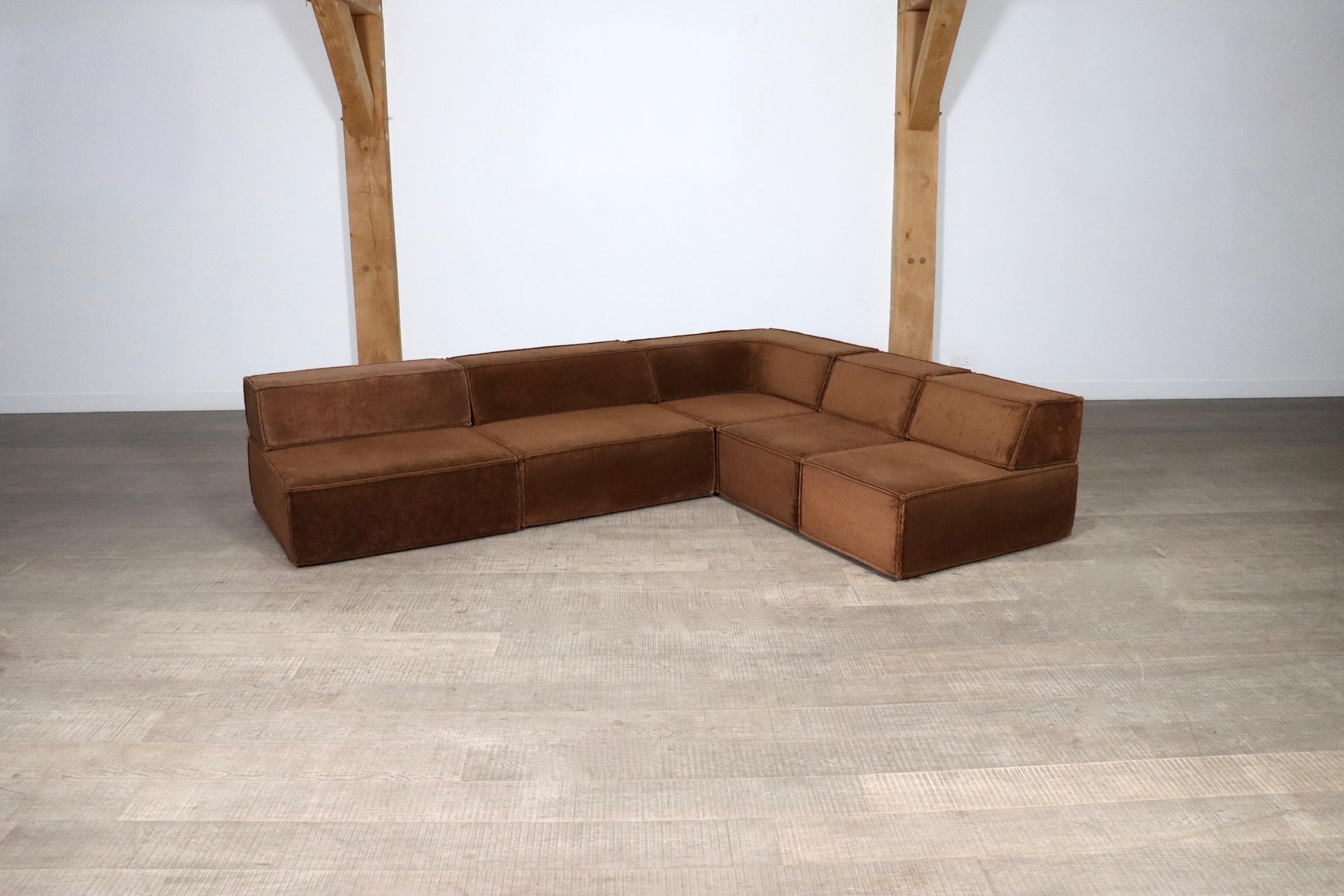 COR Trio Modular Sofa In Brown Teddy By Team Form AG, 1970s In Good Condition In ABCOUDE, UT