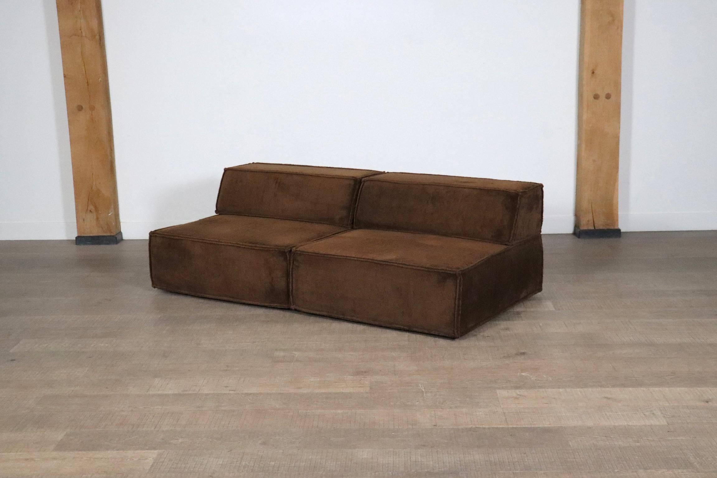 COR Trio Modular Sofa In Brown Teddy By Team Form AG, 1970s In Good Condition In ABCOUDE, UT
