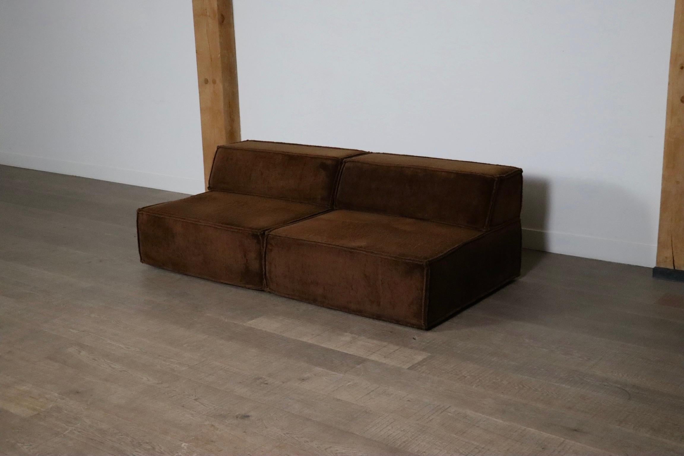 COR Trio Modular Sofa In Brown Teddy By Team Form AG, 1970s en Bueno estado para la venta en ABCOUDE, UT