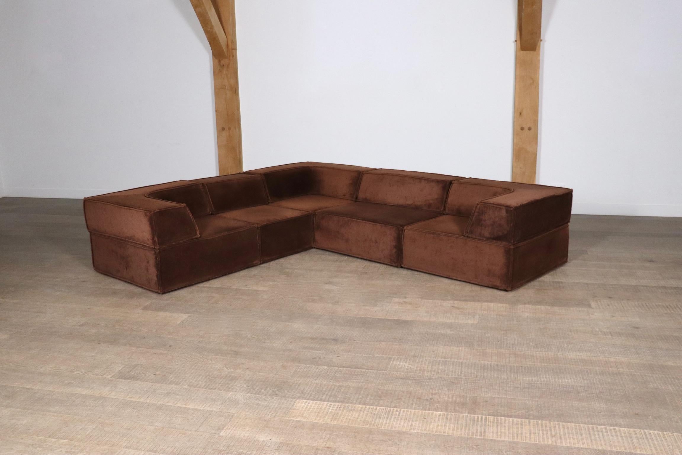 Late 20th Century COR Trio Modular Sofa In Brown Teddy By Team Form AG, 1970s
