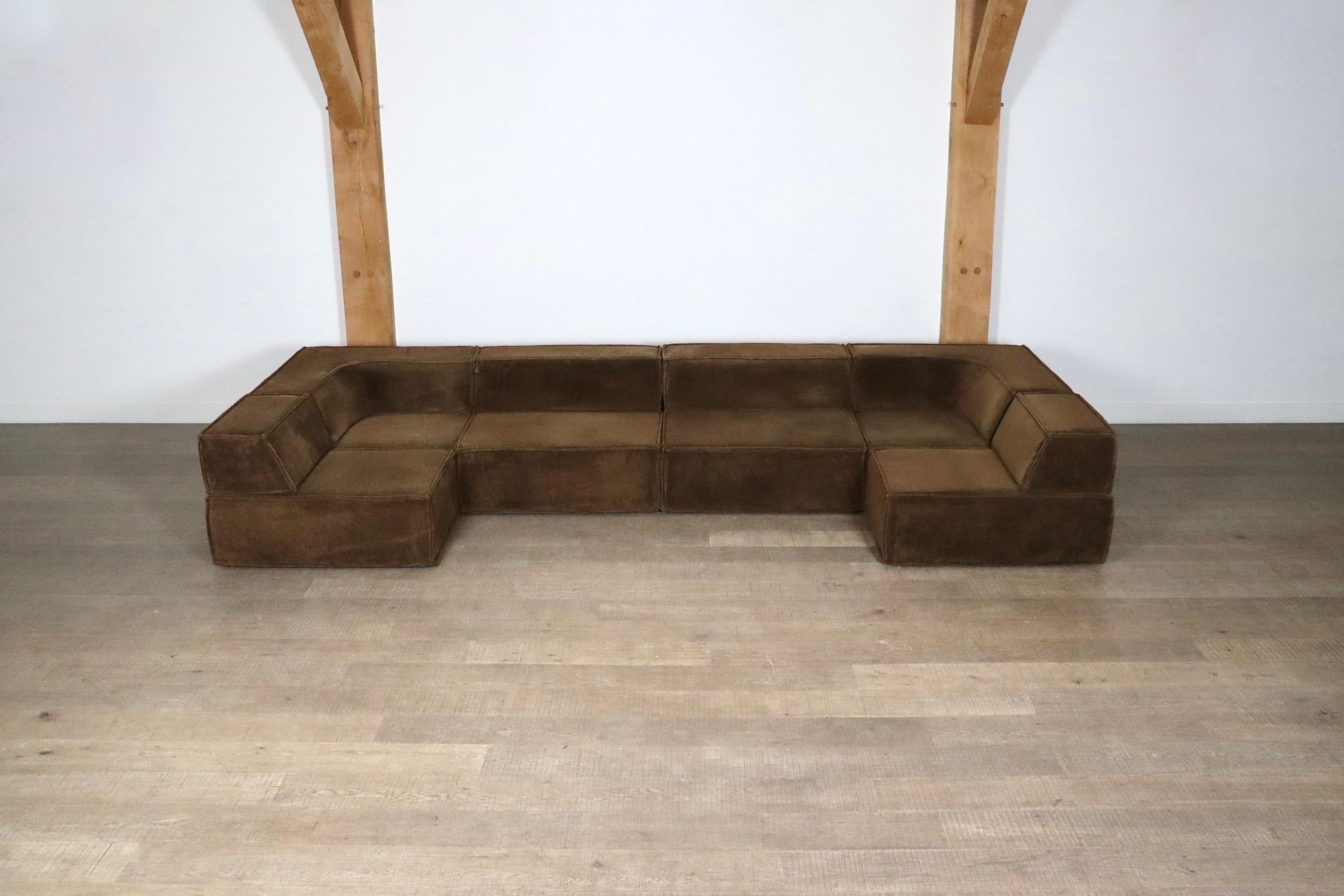Fin du 20e siècle CORS Canapé modulable Trio en Teddy Brown par Team Form AG, années 1970