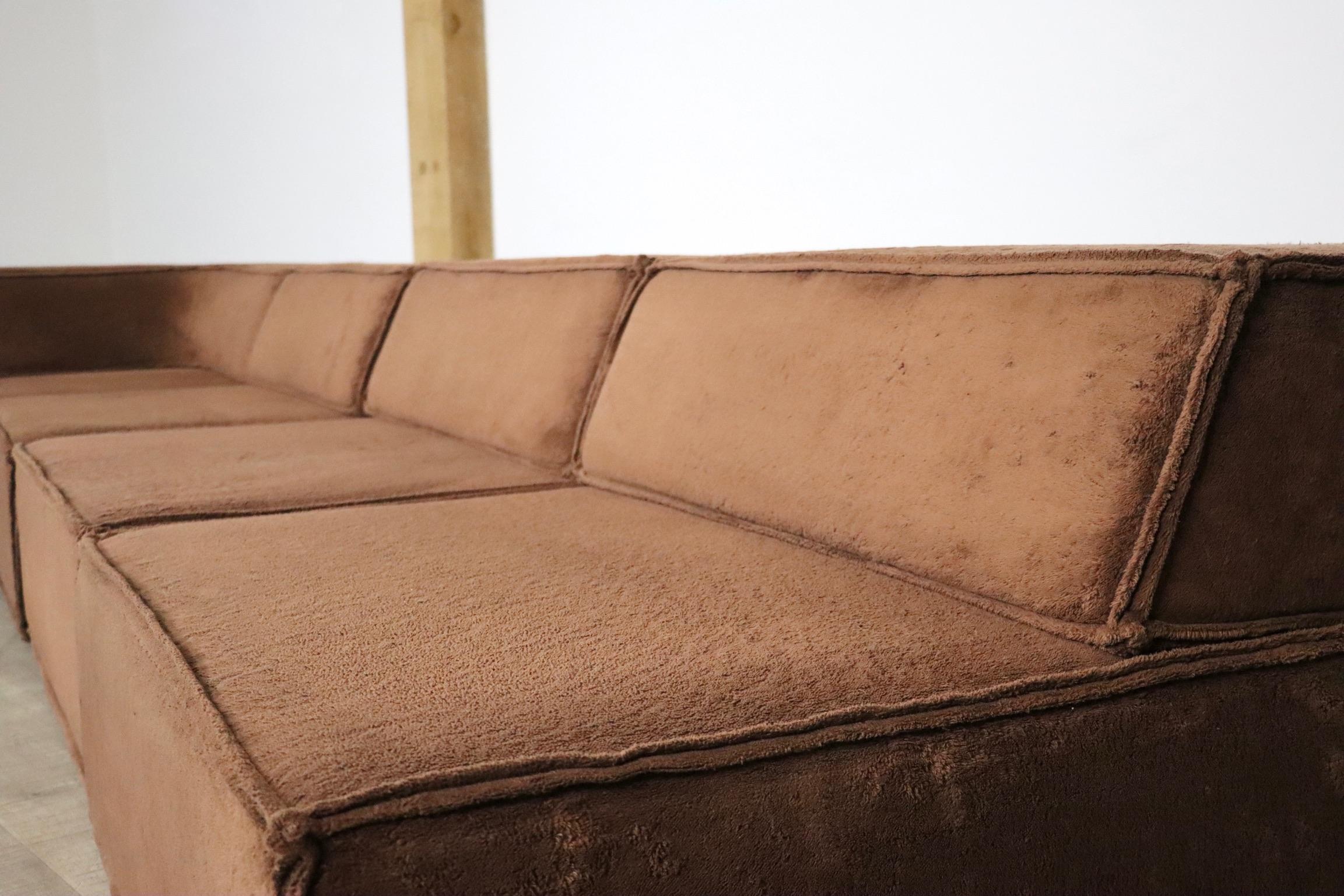 Upholstery COR Trio Modular Sofa In Brown Teddy By Team Form AG, 1970s