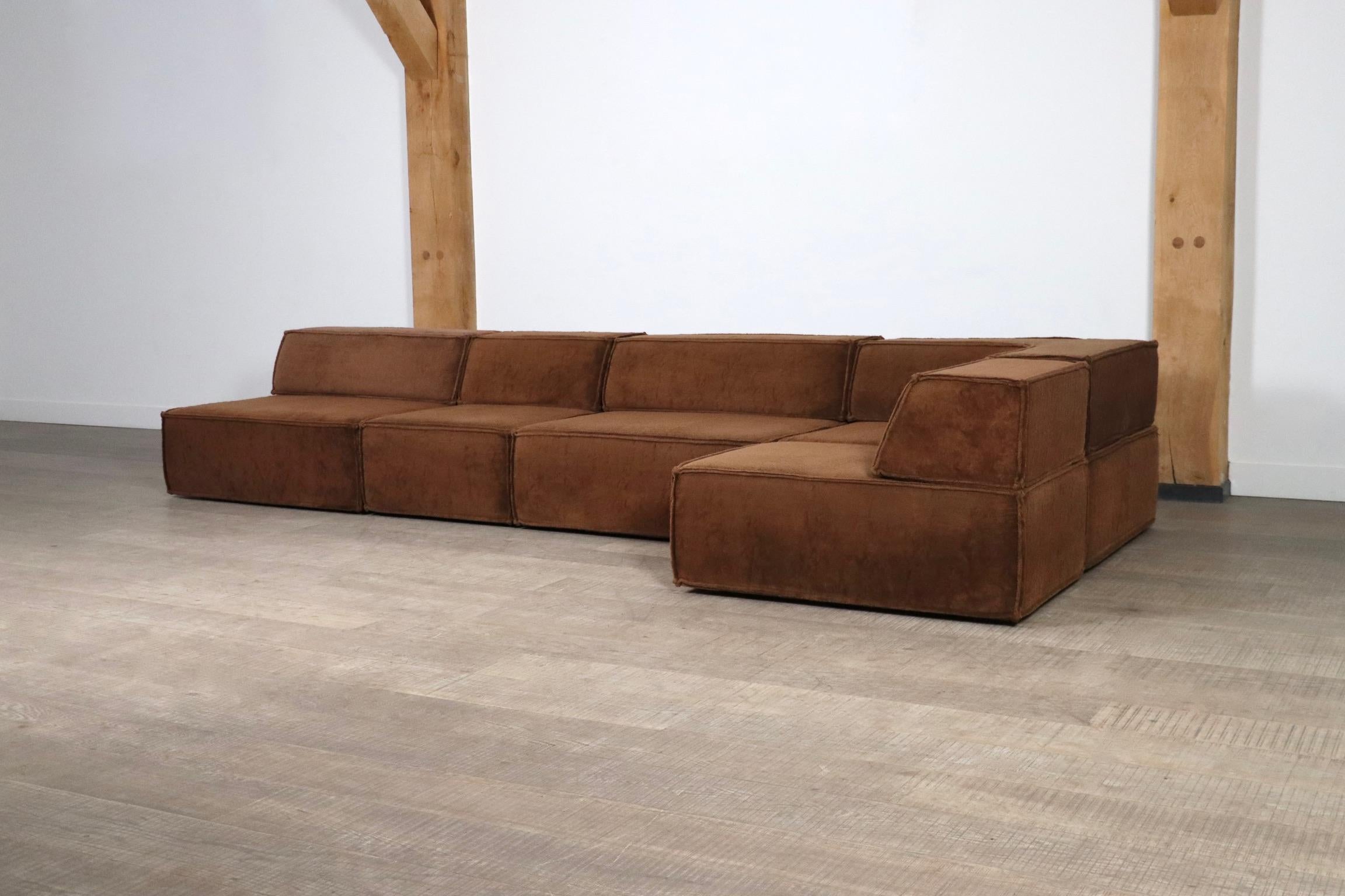 Upholstery COR Trio Modular Sofa In Brown Teddy By Team Form AG, 1970s