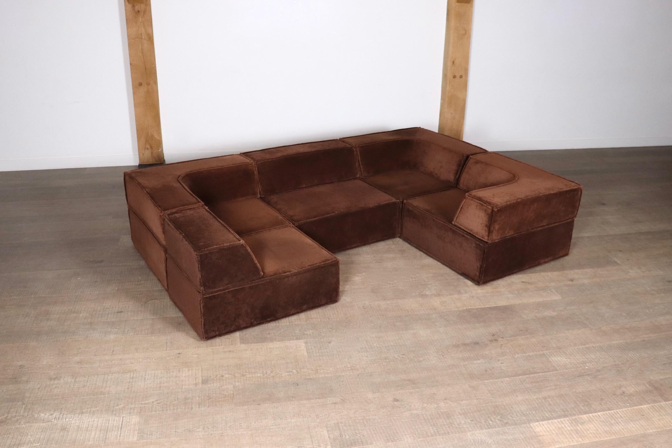 Upholstery COR Trio Modular Sofa In Brown Teddy By Team Form AG, 1970s