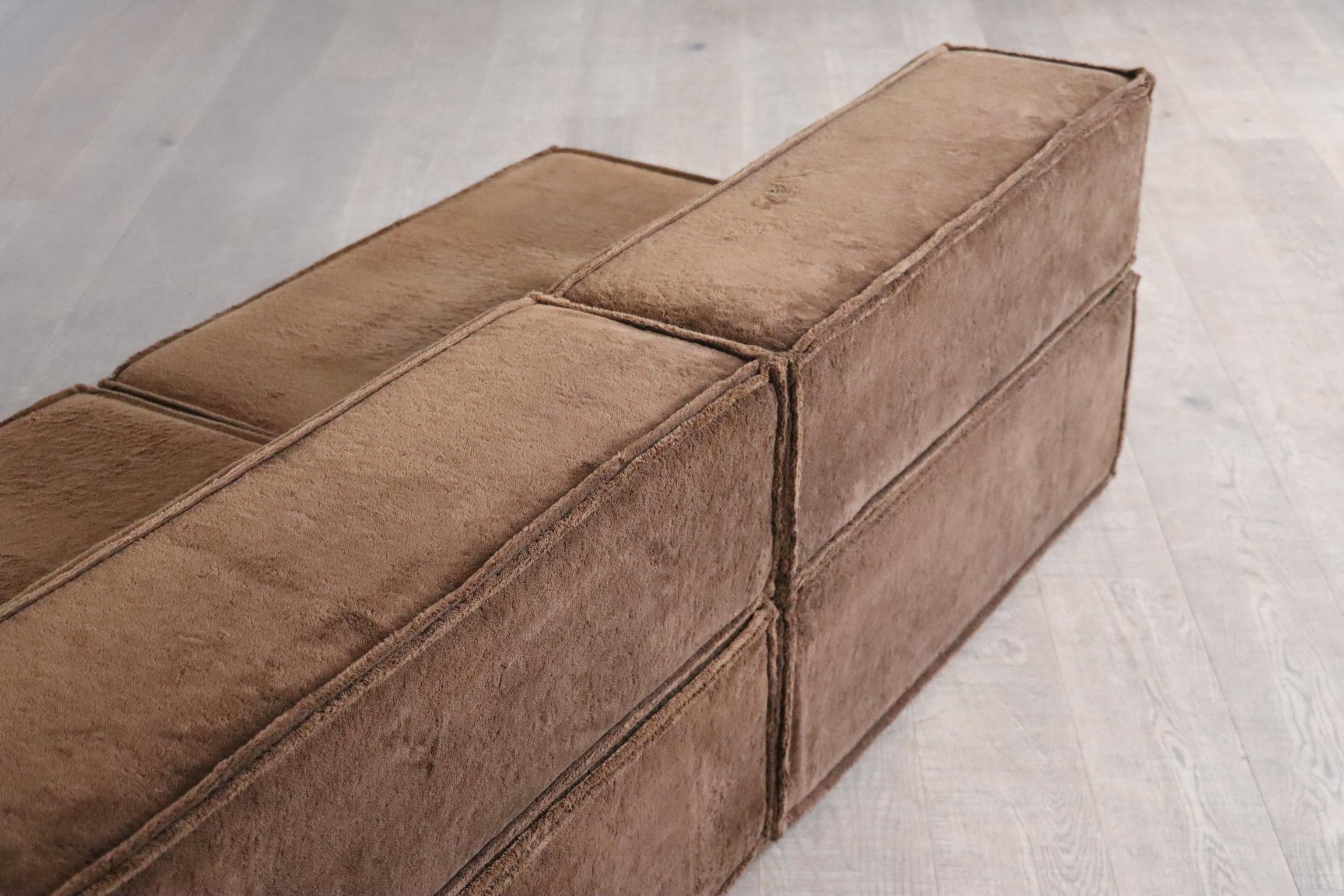Upholstery COR Trio Modular Sofa In Brown Teddy By Team Form AG, 1970s