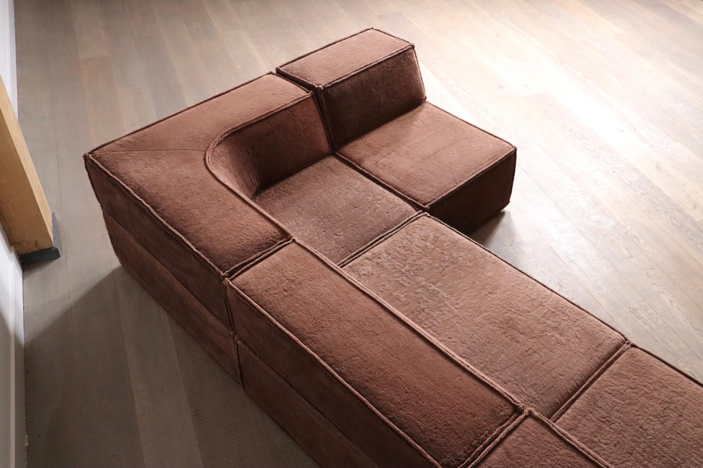 Sofá modular COR Trio en Teddy Brown By Team Form AG, Años 70 Tapicería