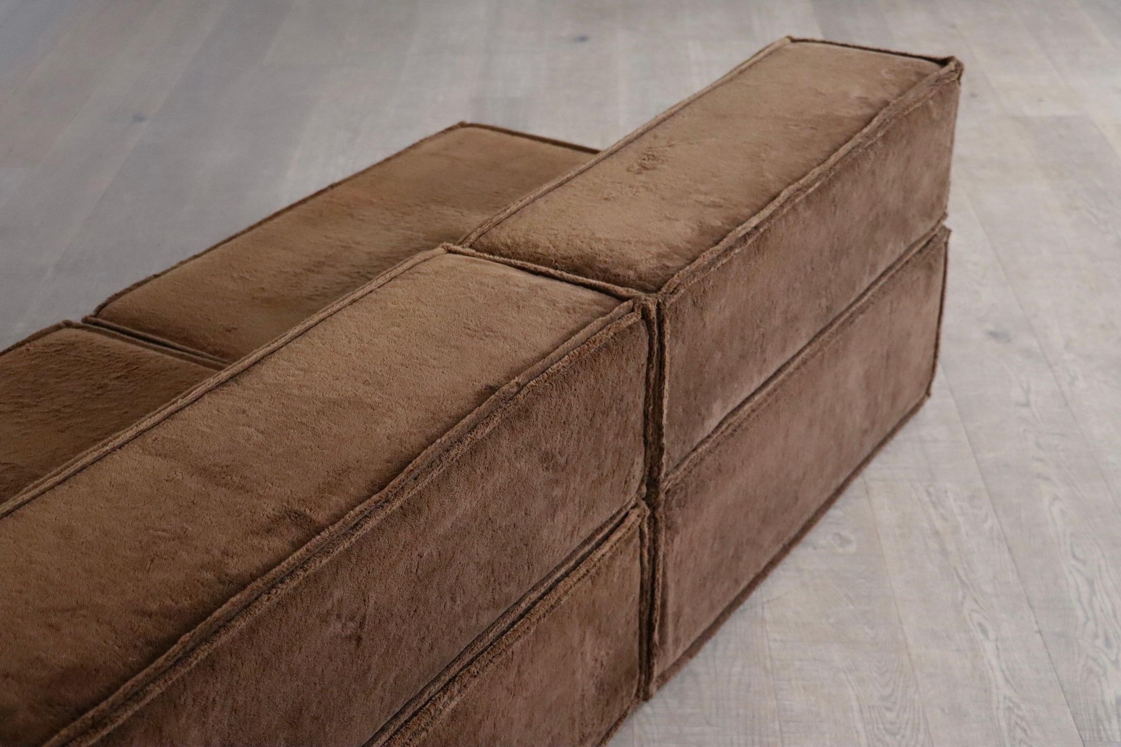 COR Trio Modular Sofa In Brown Teddy By Team Form AG, 1970s Tapicería en venta