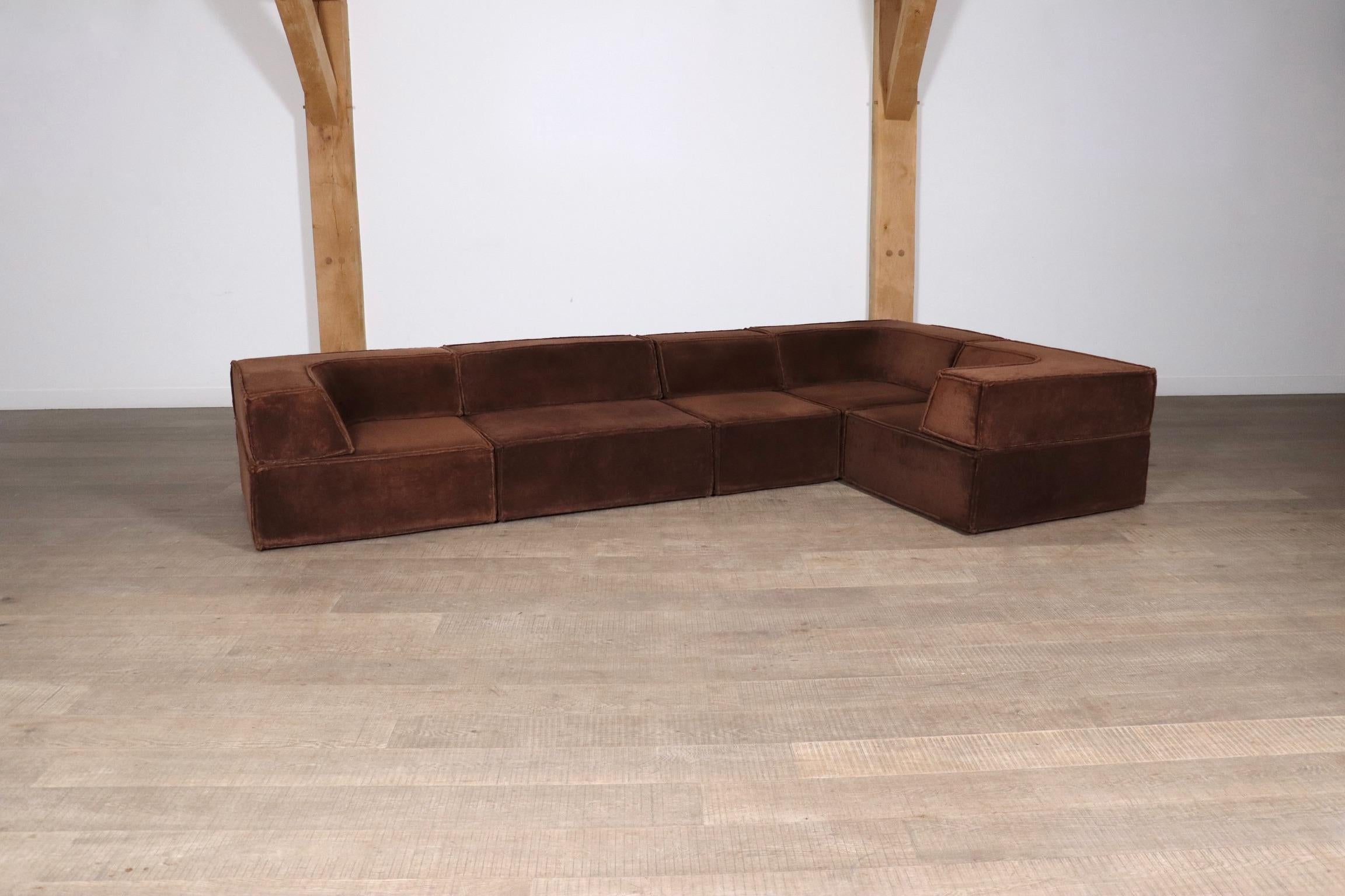 COR Trio Modular Sofa In Brown Teddy By Team Form AG, 1970s 2